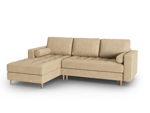 Left sofa bed with sleeping function GOBI eco leather sand-coloured