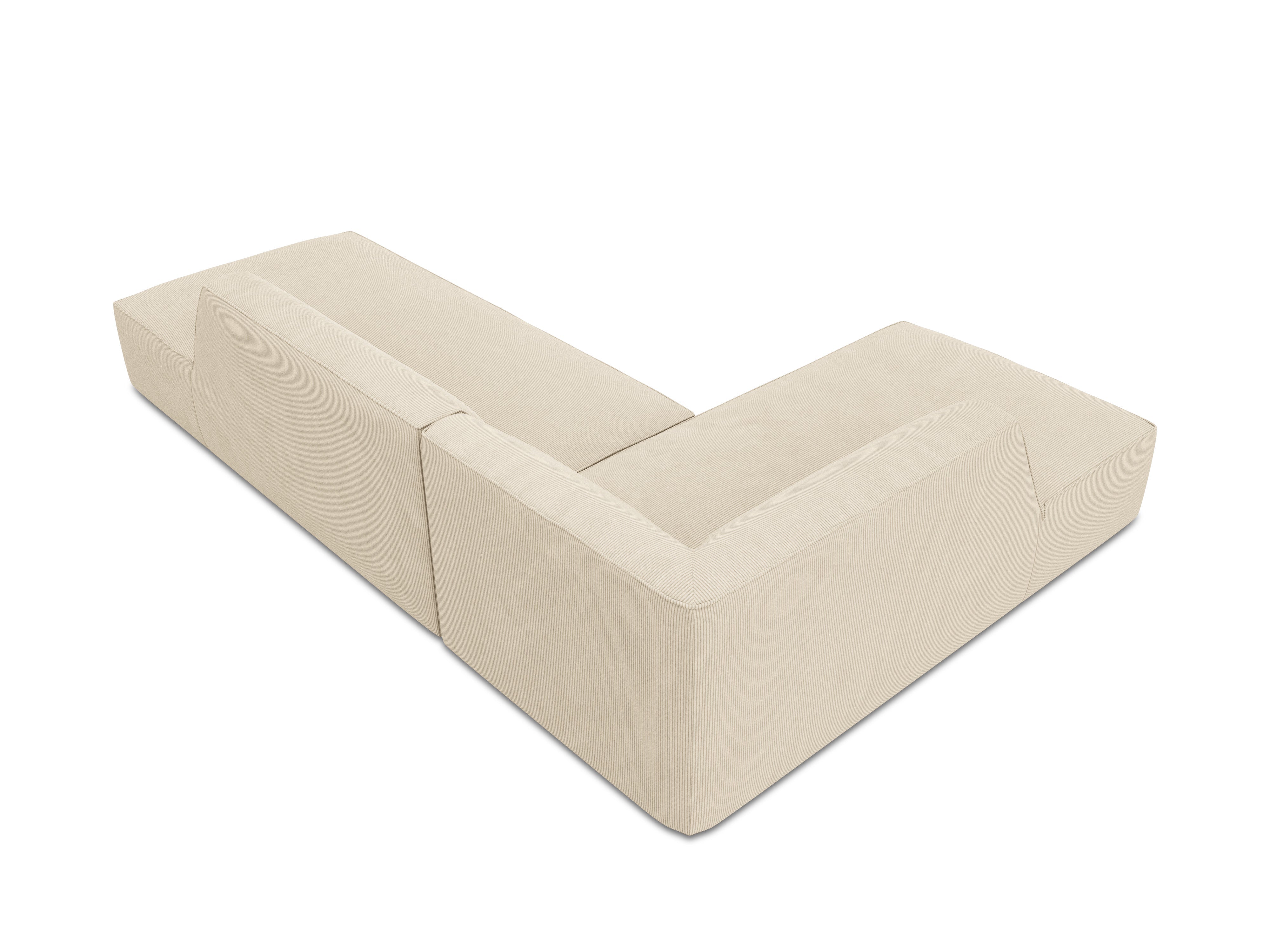 Beige corner sofa with armrests