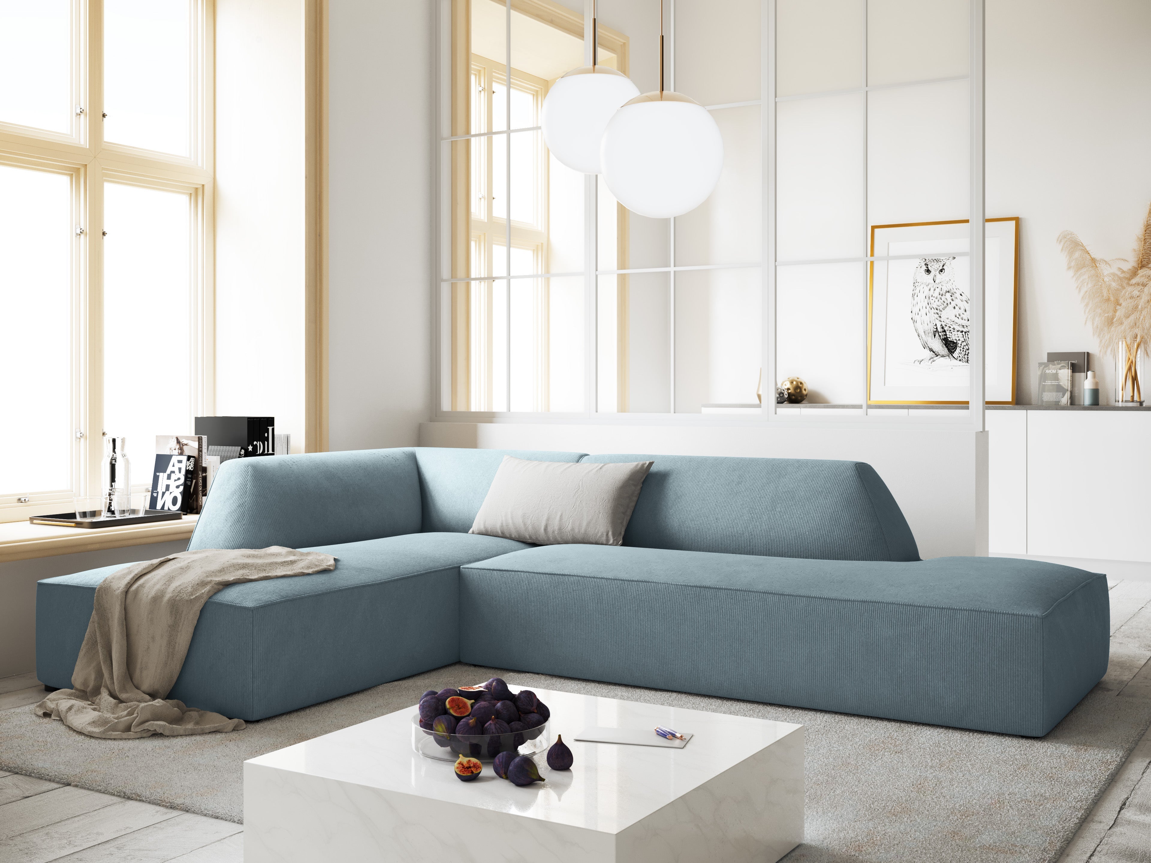 light blue modern classic sofa