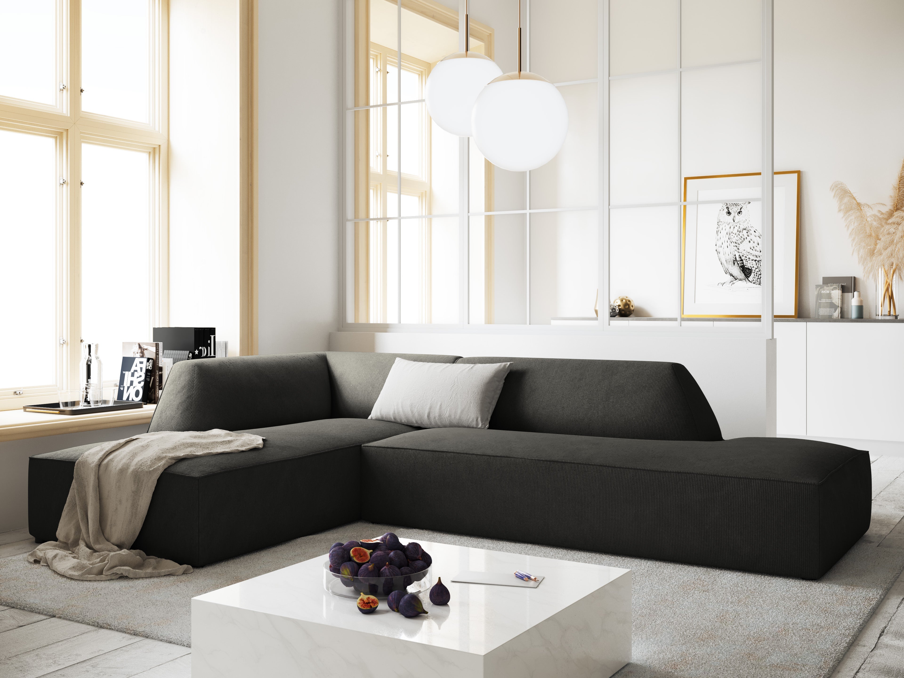Dark gray sofa for elegant interiors