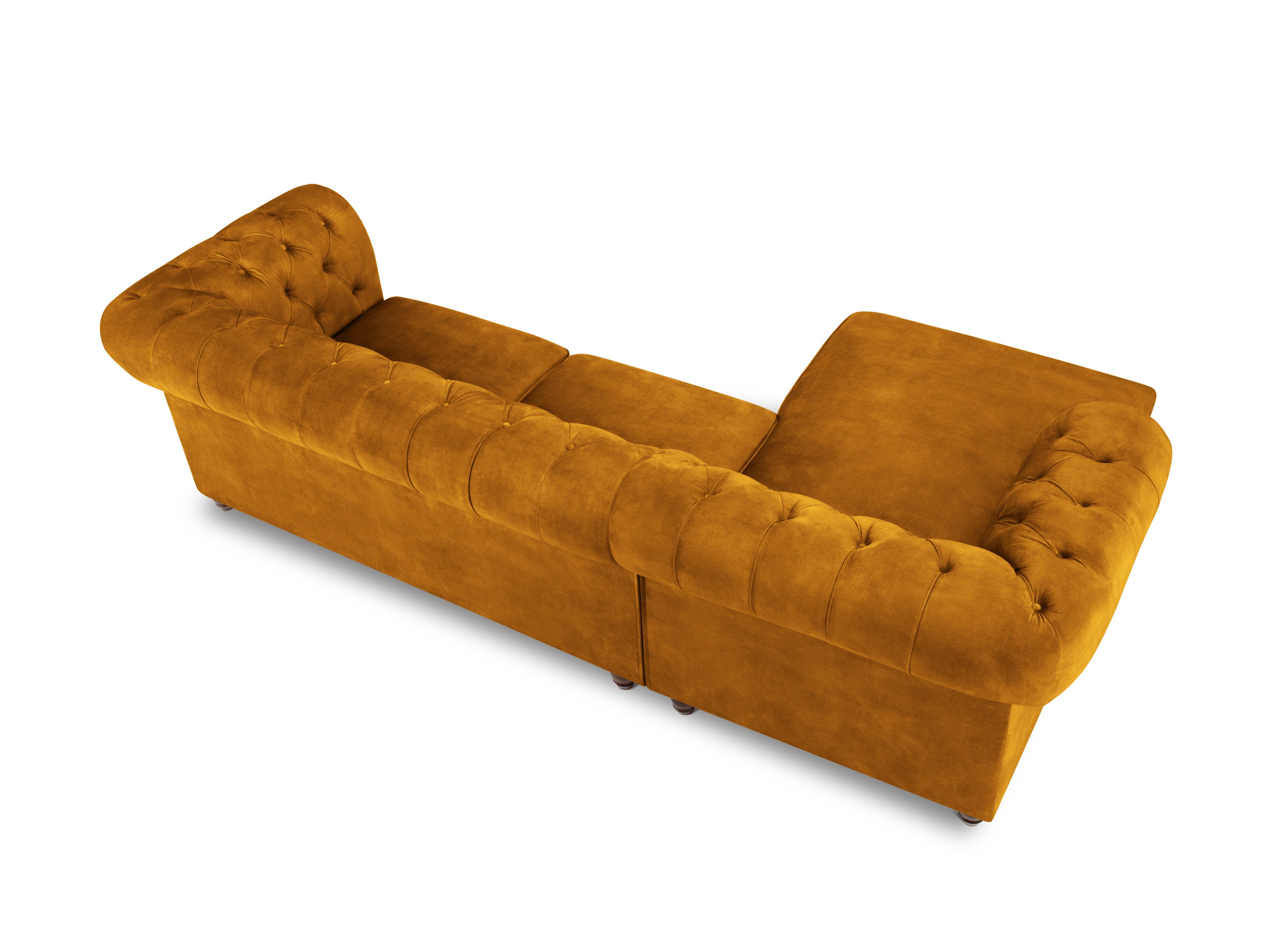 Velvet Left Corner Sofa, "Lapis", 5 Seats, 278x150x80 Made in Europe, Micadoni, Eye on Design