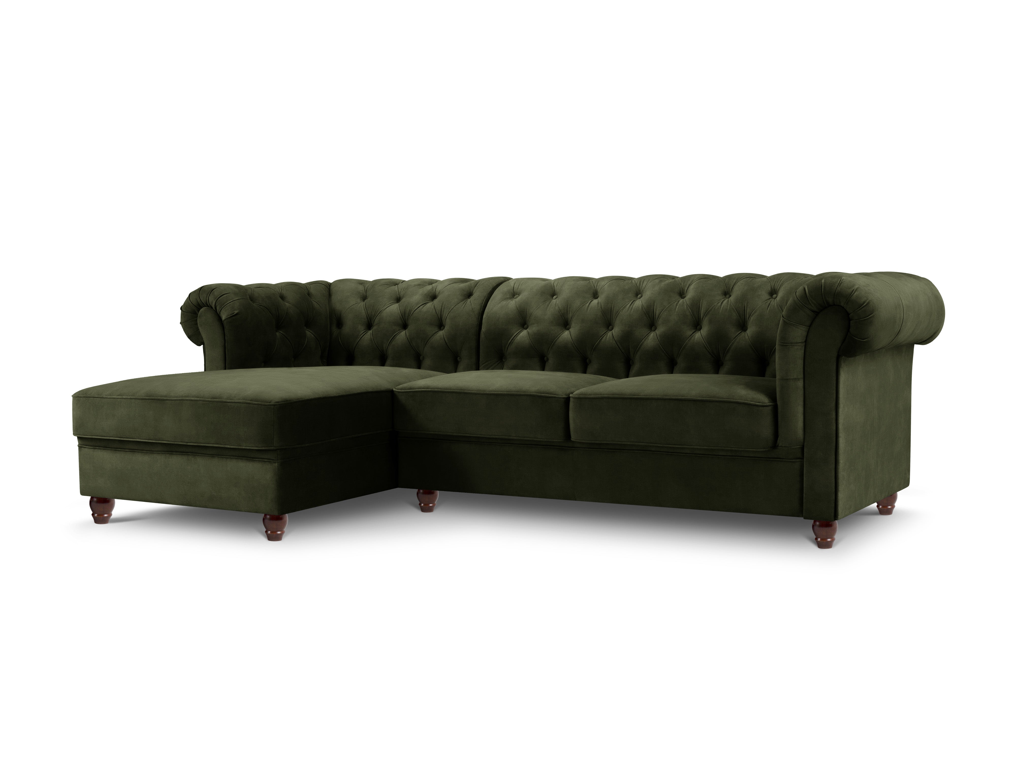 Velvet Left Corner Sofa, "Lapis", 5 Seats, 278x150x80 Made in Europe, Micadoni, Eye on Design