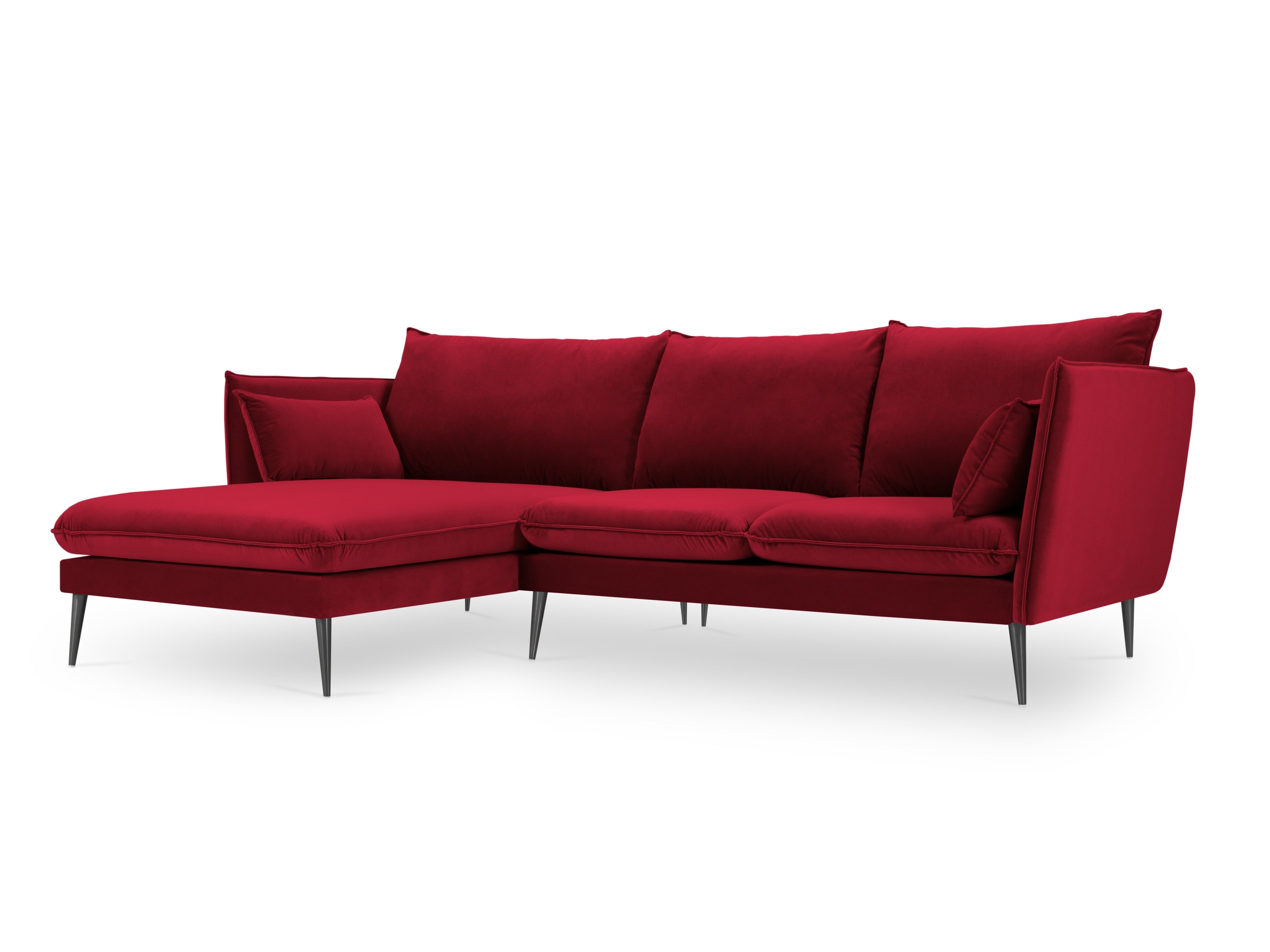 Red left -sided corner sofa