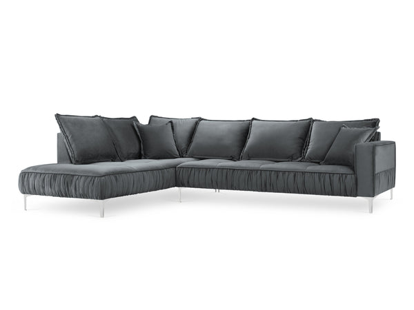 Velvet corner sofa JARDANITE grey
