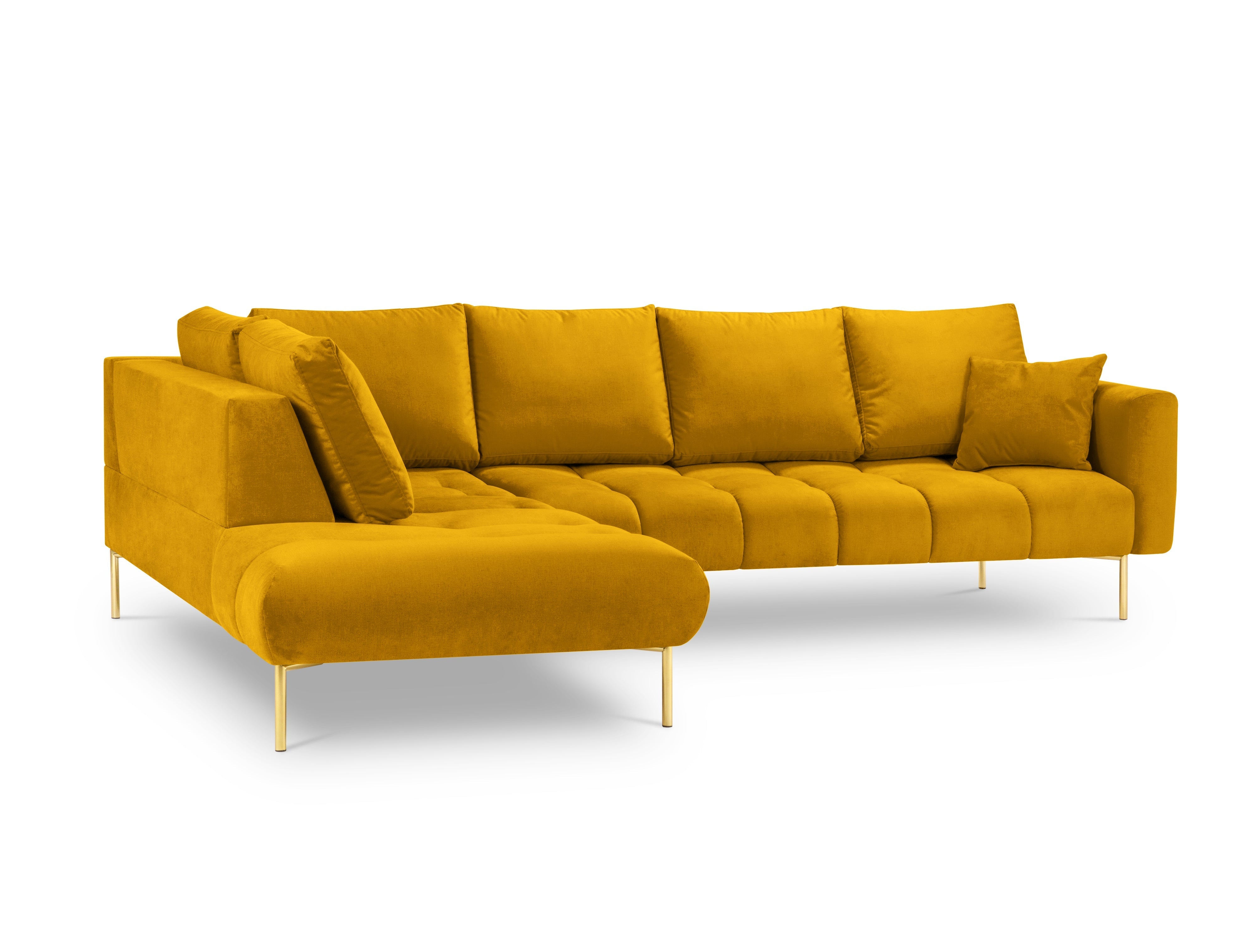 Velvet corner sofa MALVIN yellow
