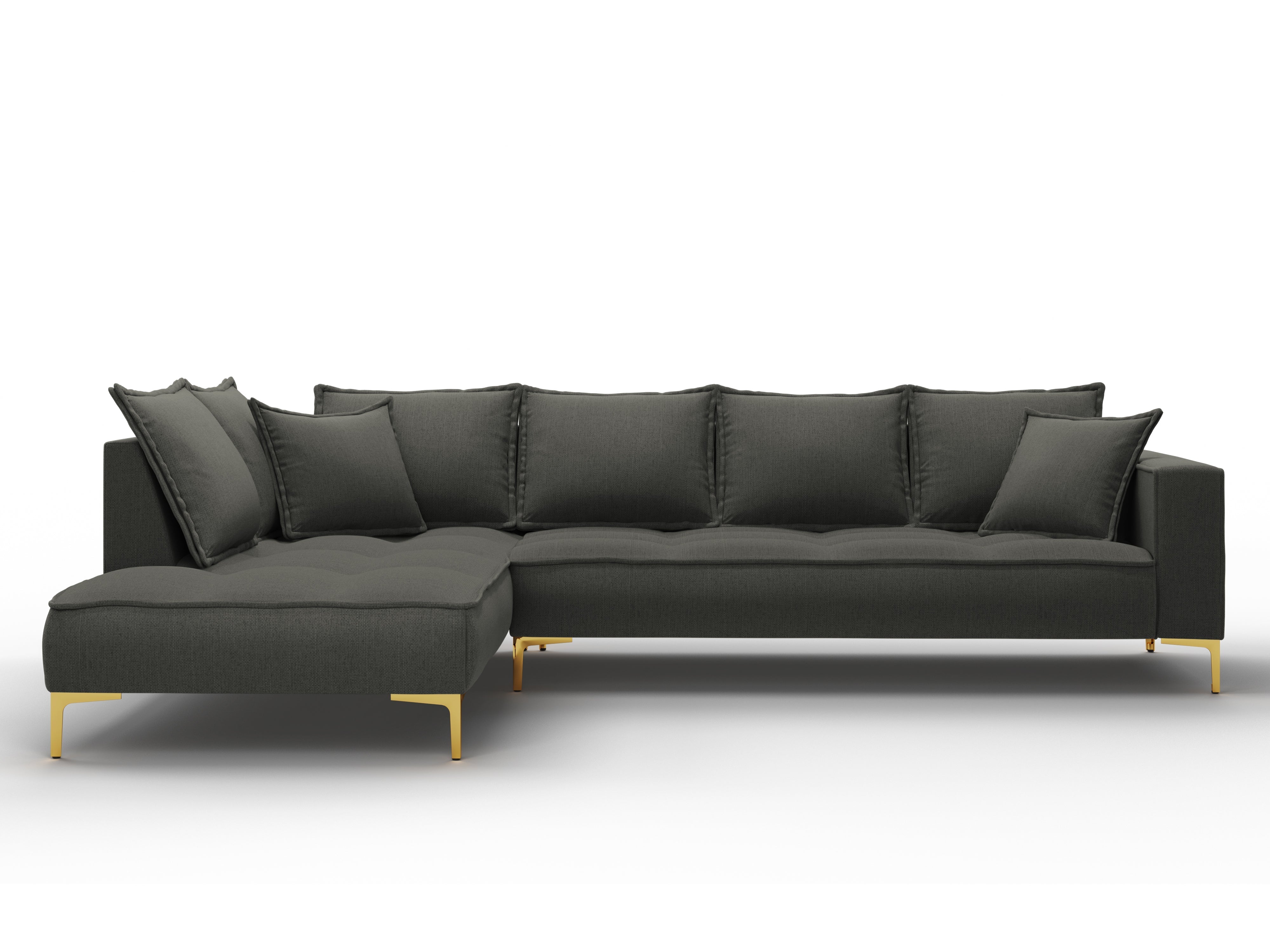 Left corner sofa MARRAM dark grey with golden base