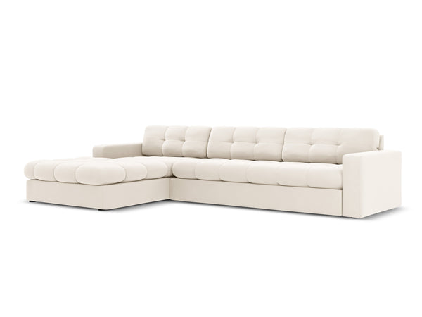 Velvet Left Corner Sofa, "Justin", 4 Seats, 236x160x72
Made in Europe, Micadoni, Eye on Design