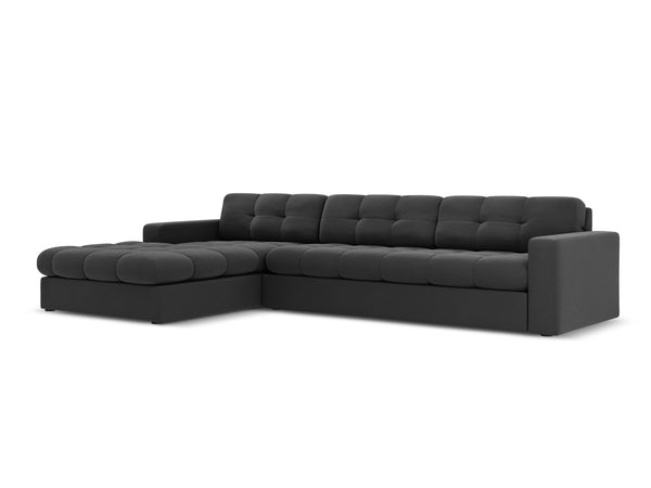 Velvet Left Corner Sofa, "Justin", 4 Seats, 236x160x72
Made in Europe, Micadoni, Eye on Design