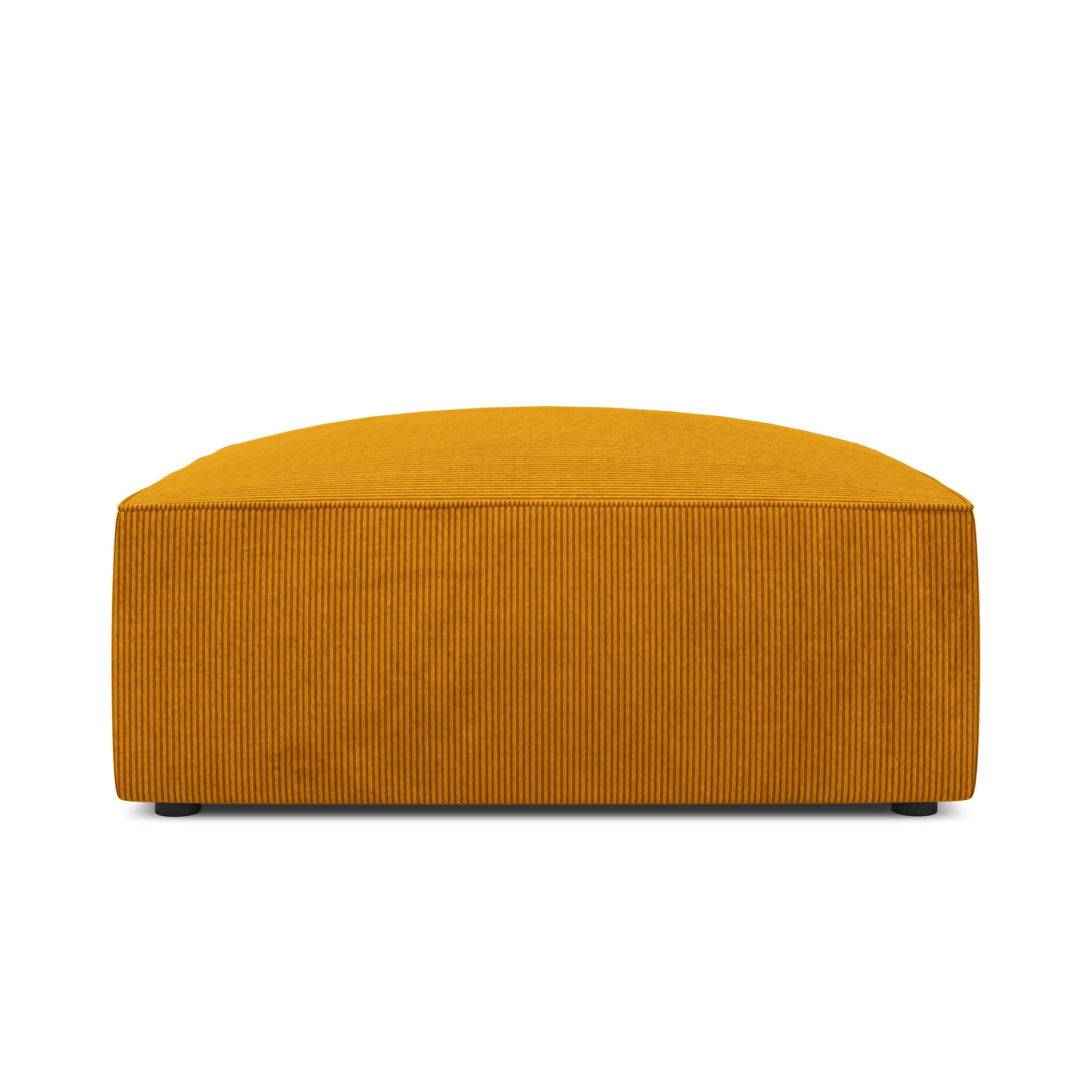 Modern yellow corduroy pouf