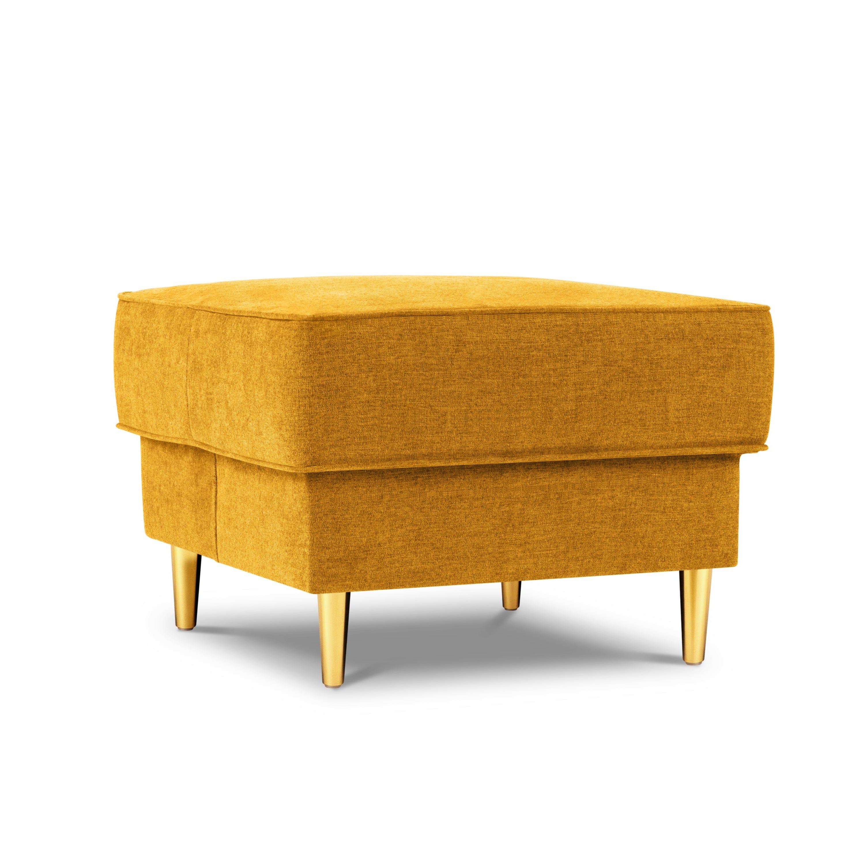 Yellow pouf with a golden base