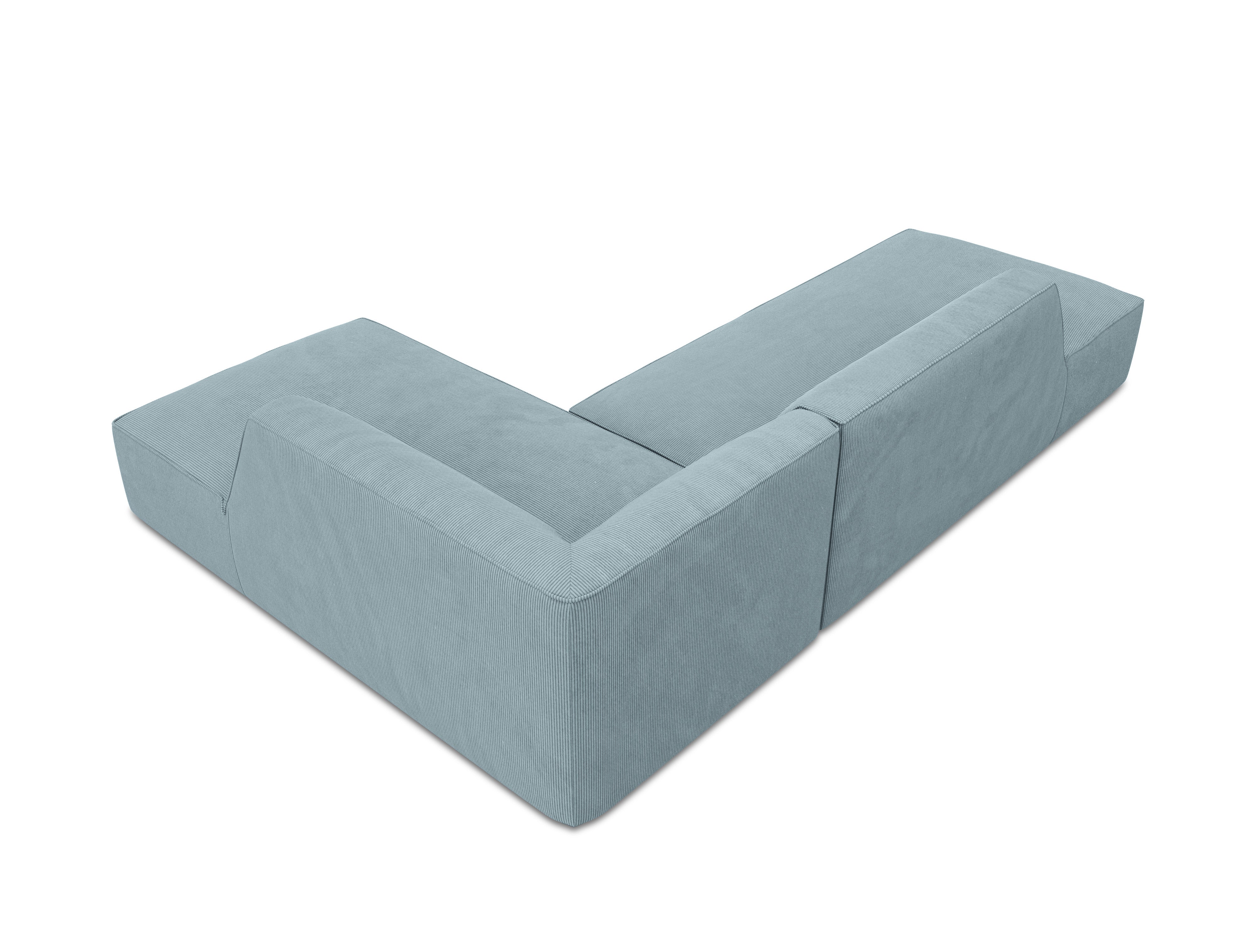 light blue corner sofa with backrest