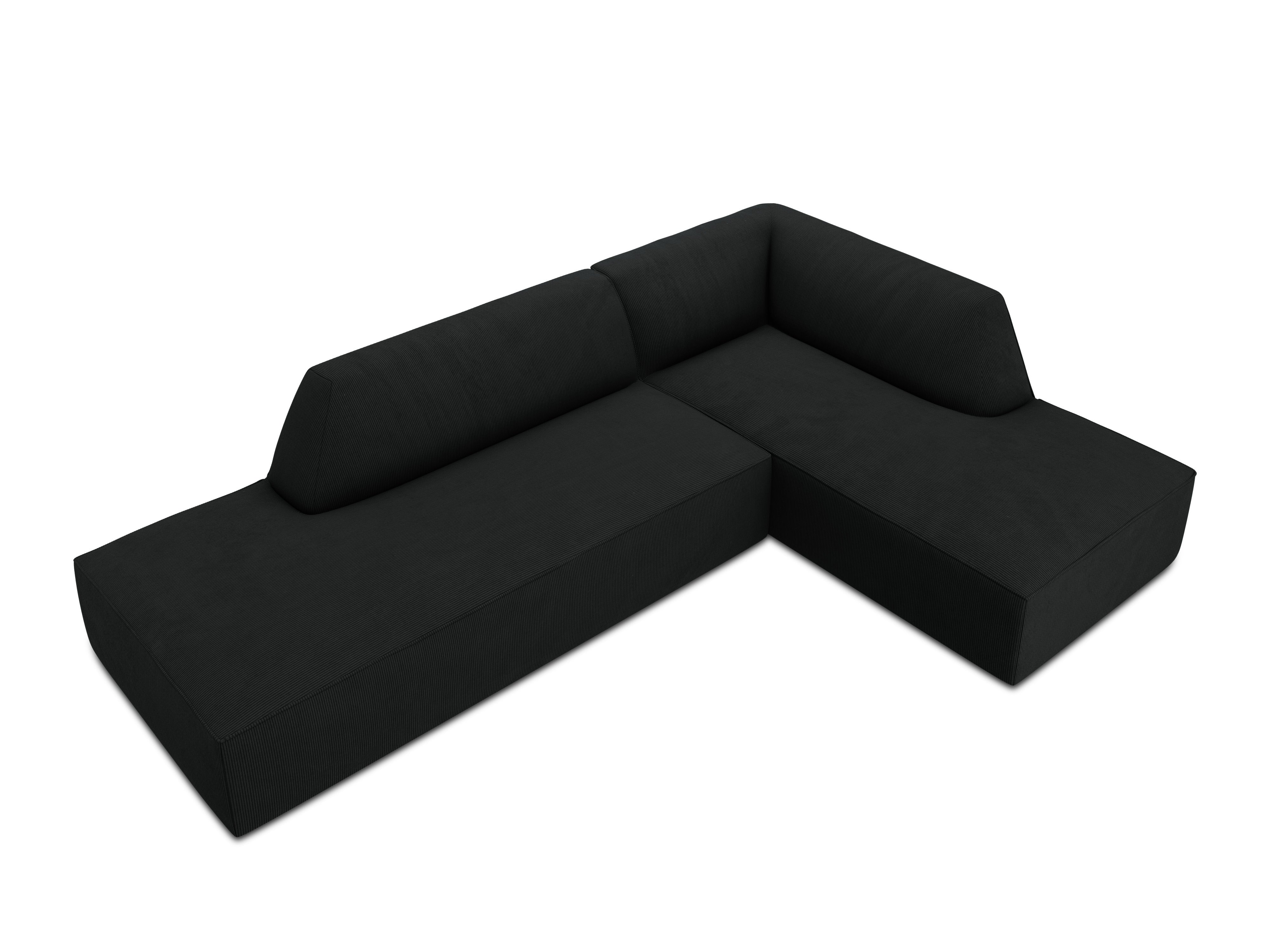 Corduroy corner sofa with backrest
