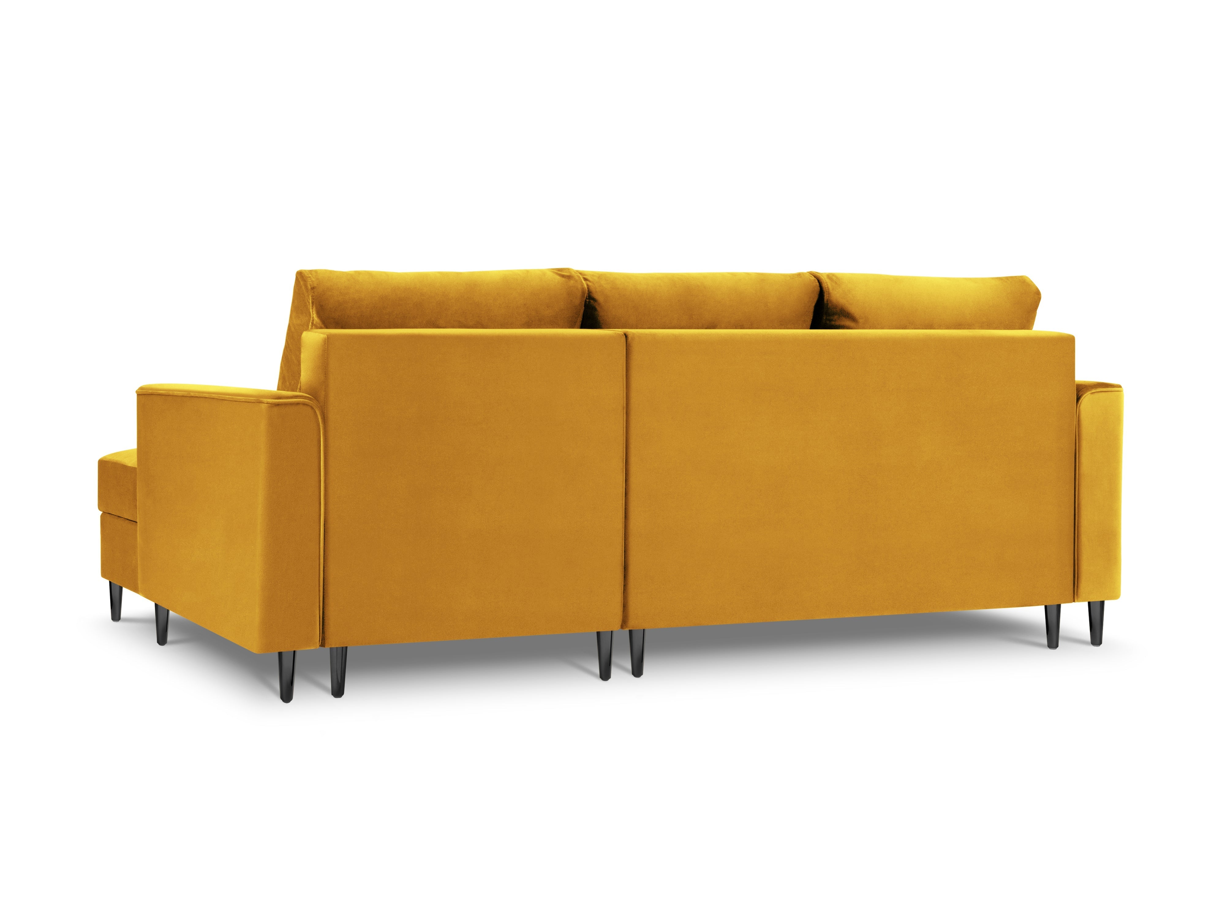 Velvet yellow corner with armrests