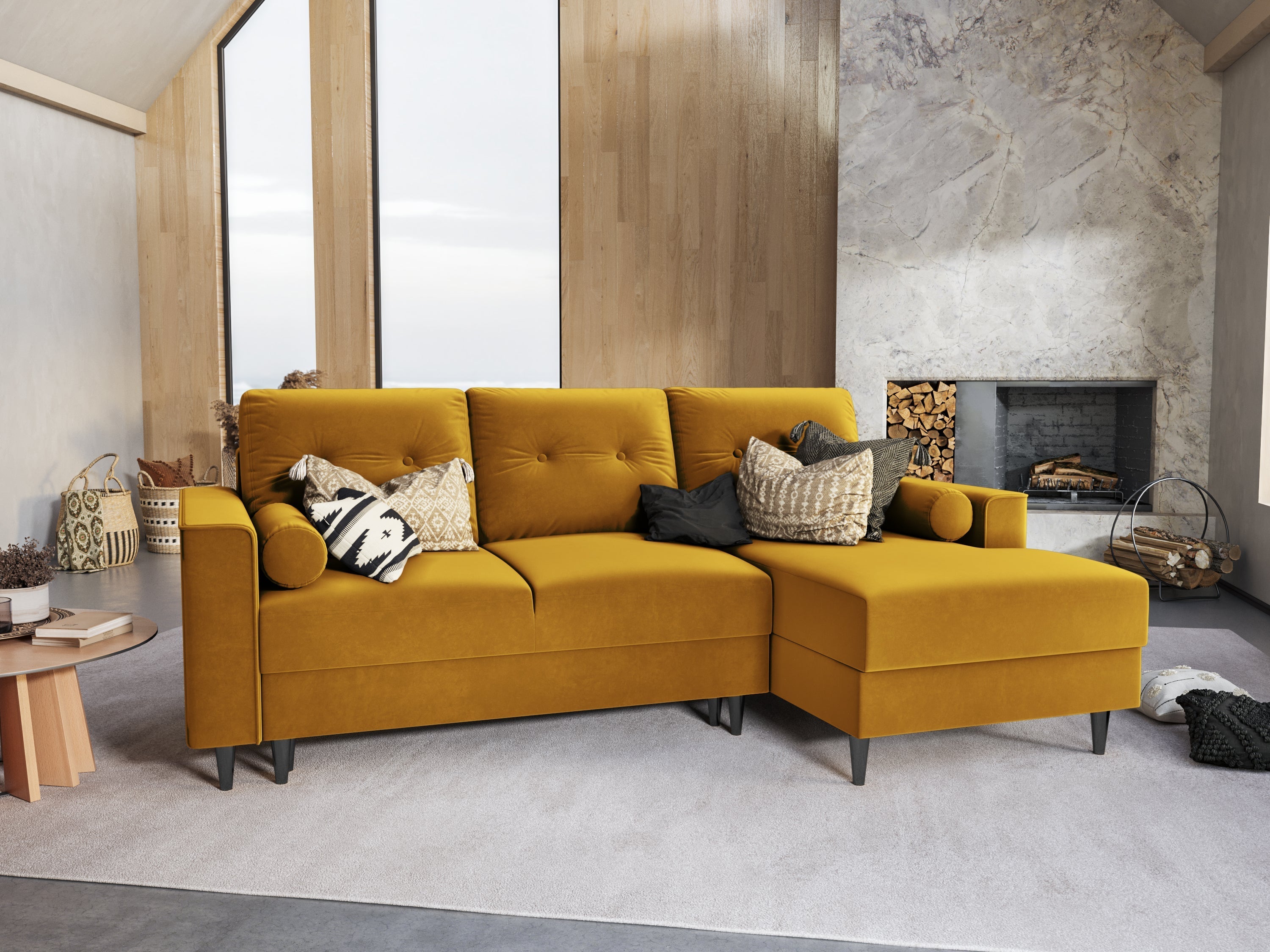 Yellow Scandinavian sofa