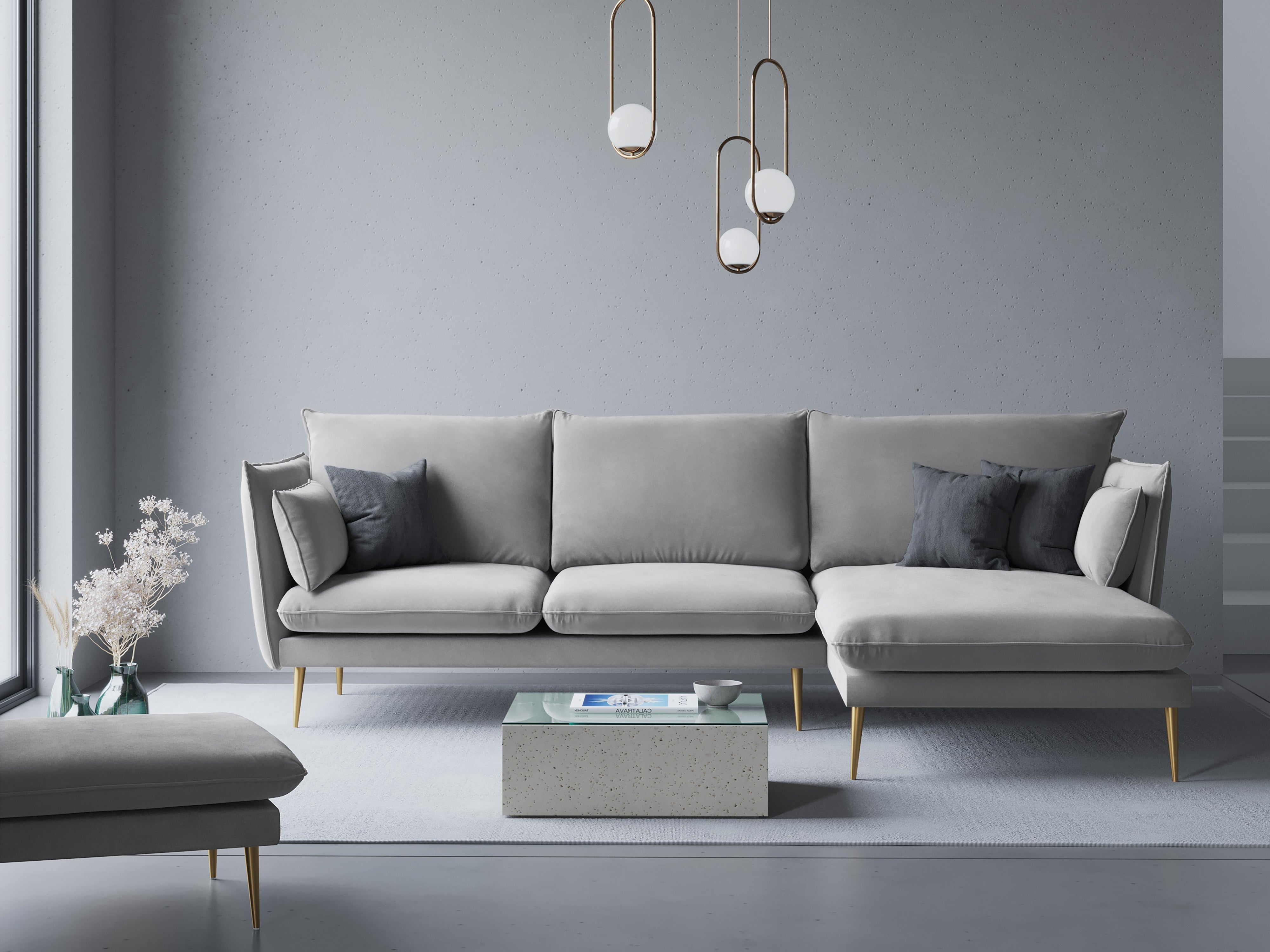 light gray sofa for elegant interiors