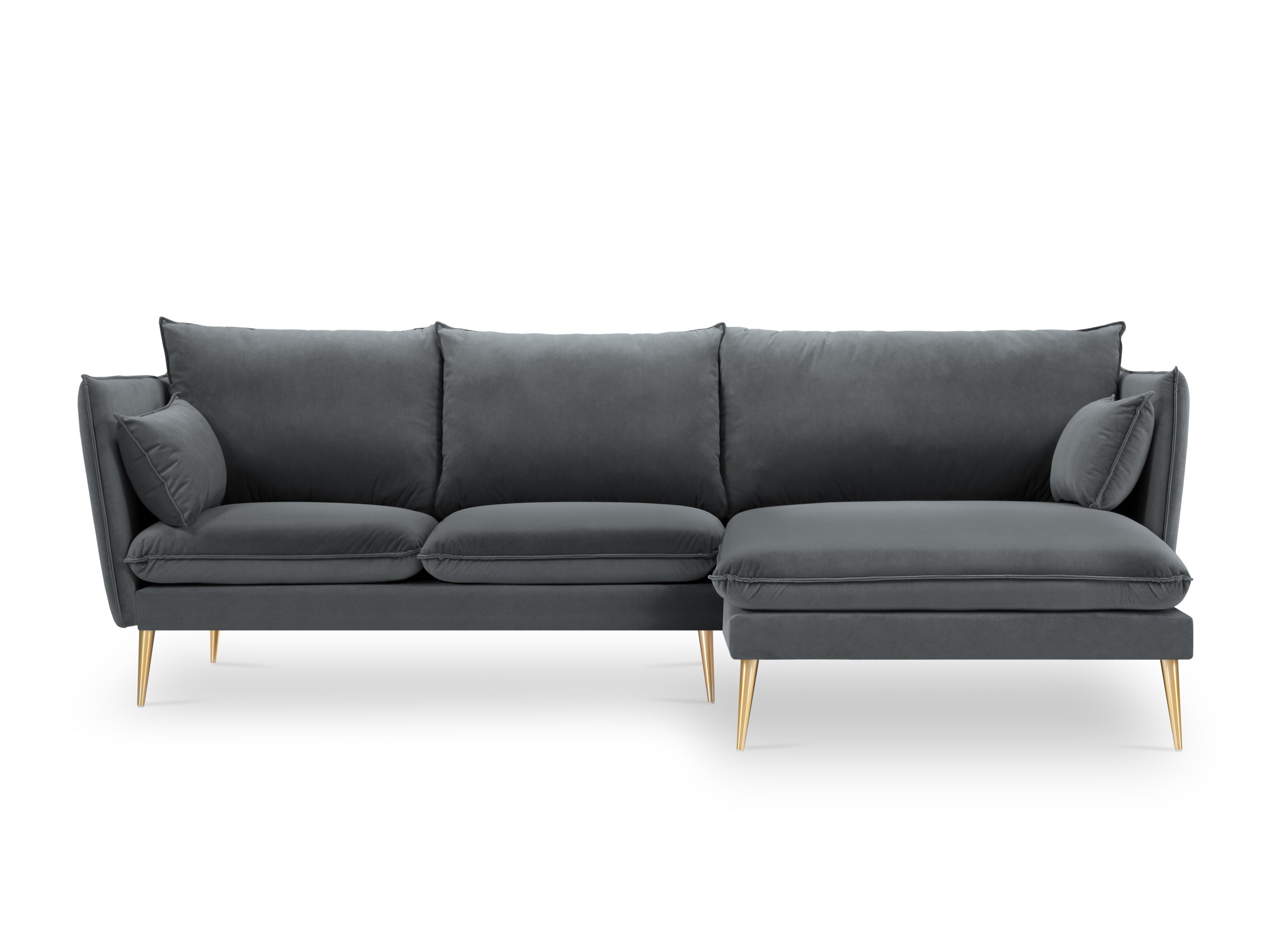 dark gray velvet corner sofa