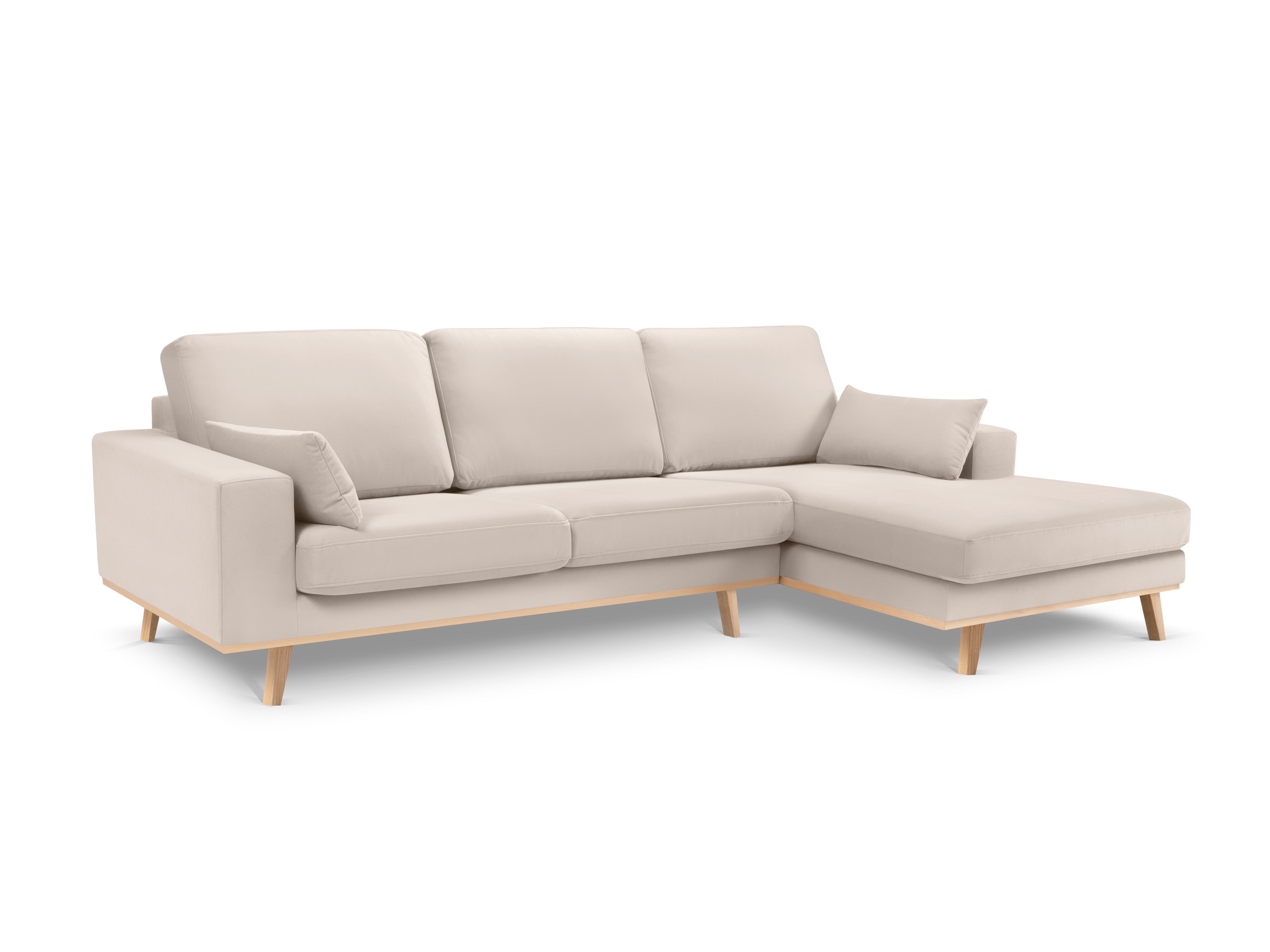 Velvet Right Corner Sofa, "Tugela", 4 Seats, 281x154x83 Made in Europe, Micadoni, Eye on Design