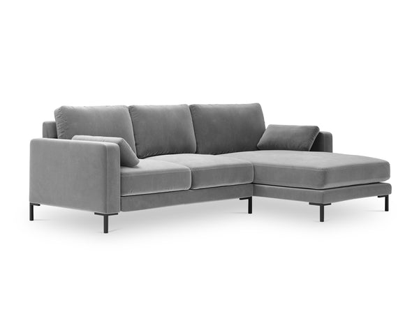Velvet corner sofa JADE grey