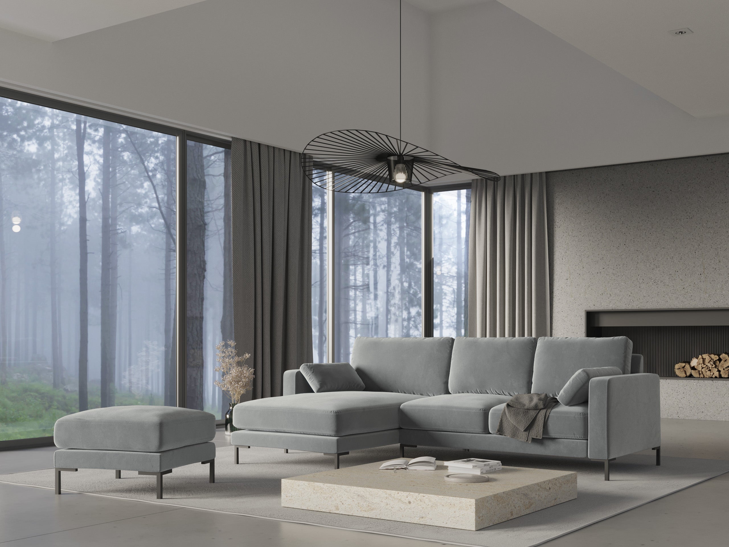 Gray corner for a modern interior