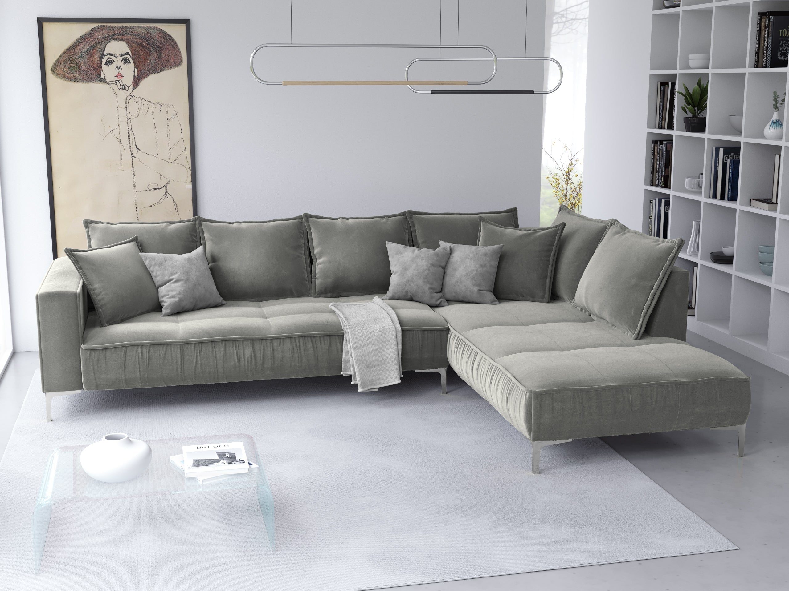 light gray corner for Scandinavian interiors
