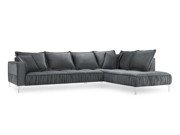 Velvet corner sofa JARDANITE grey