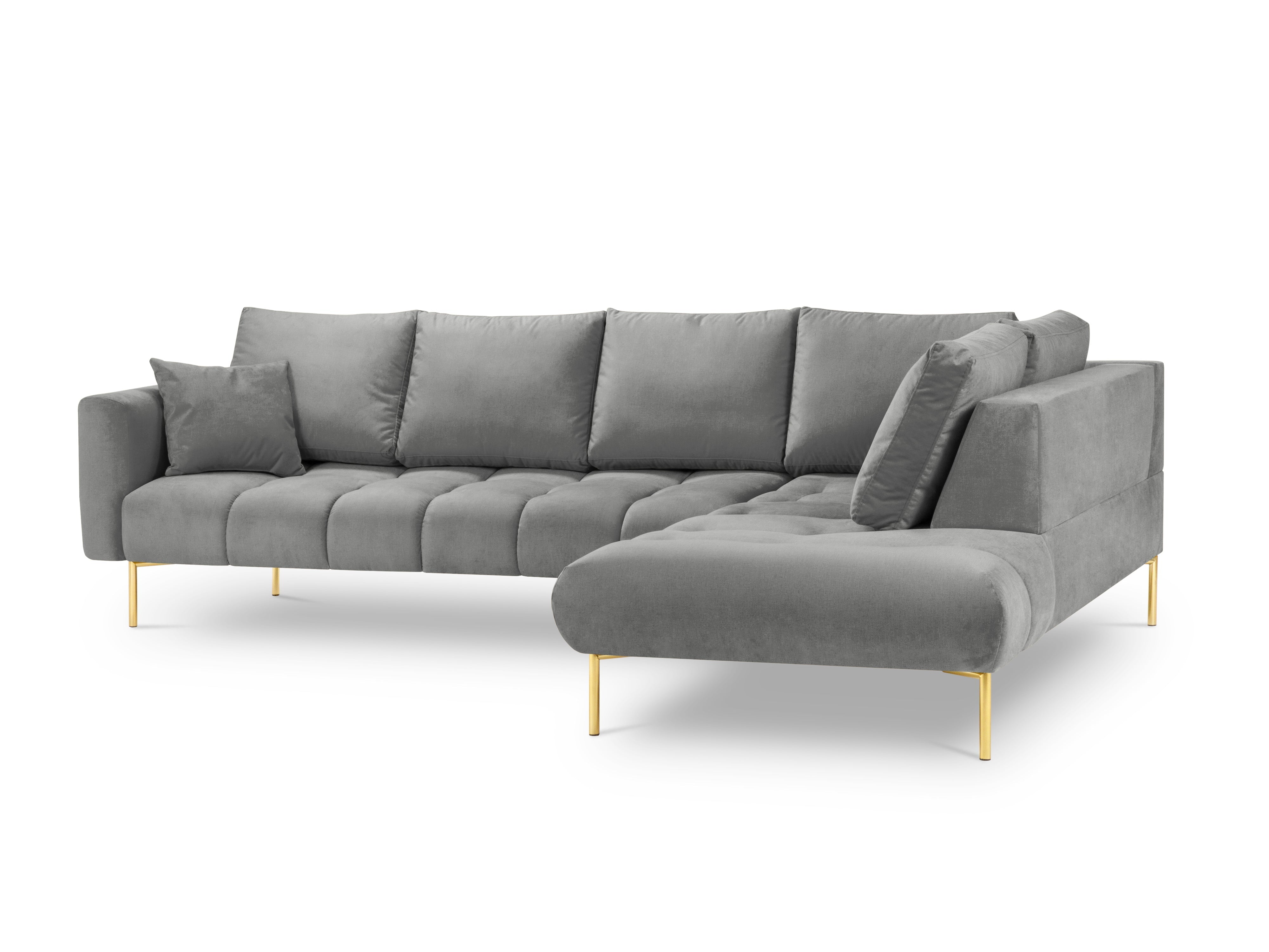Velvet corner sofa MALVIN grey
