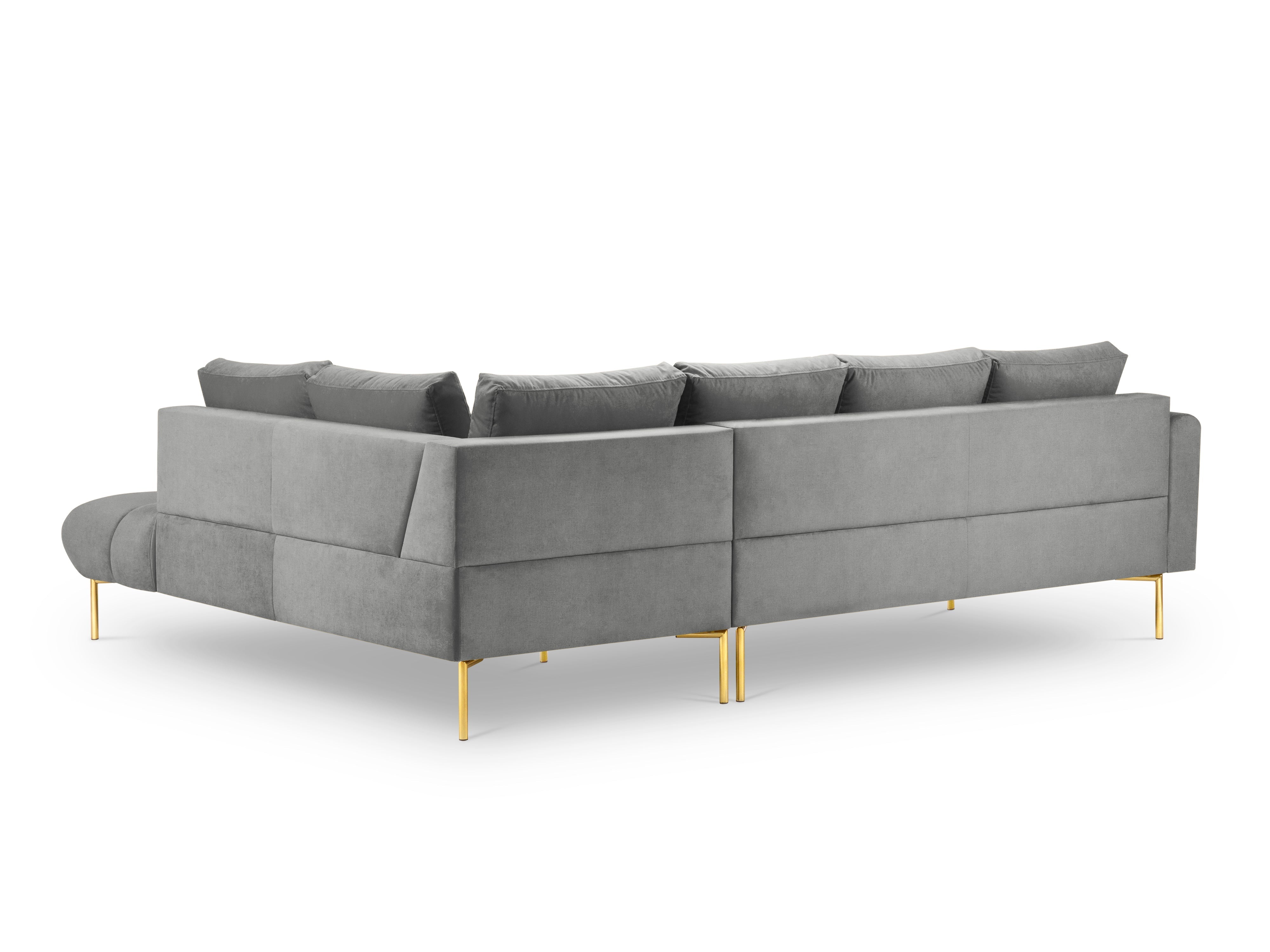 Velvet corner sofa MALVIN grey