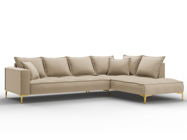 Right corner sofa MARRAM beige with golden base