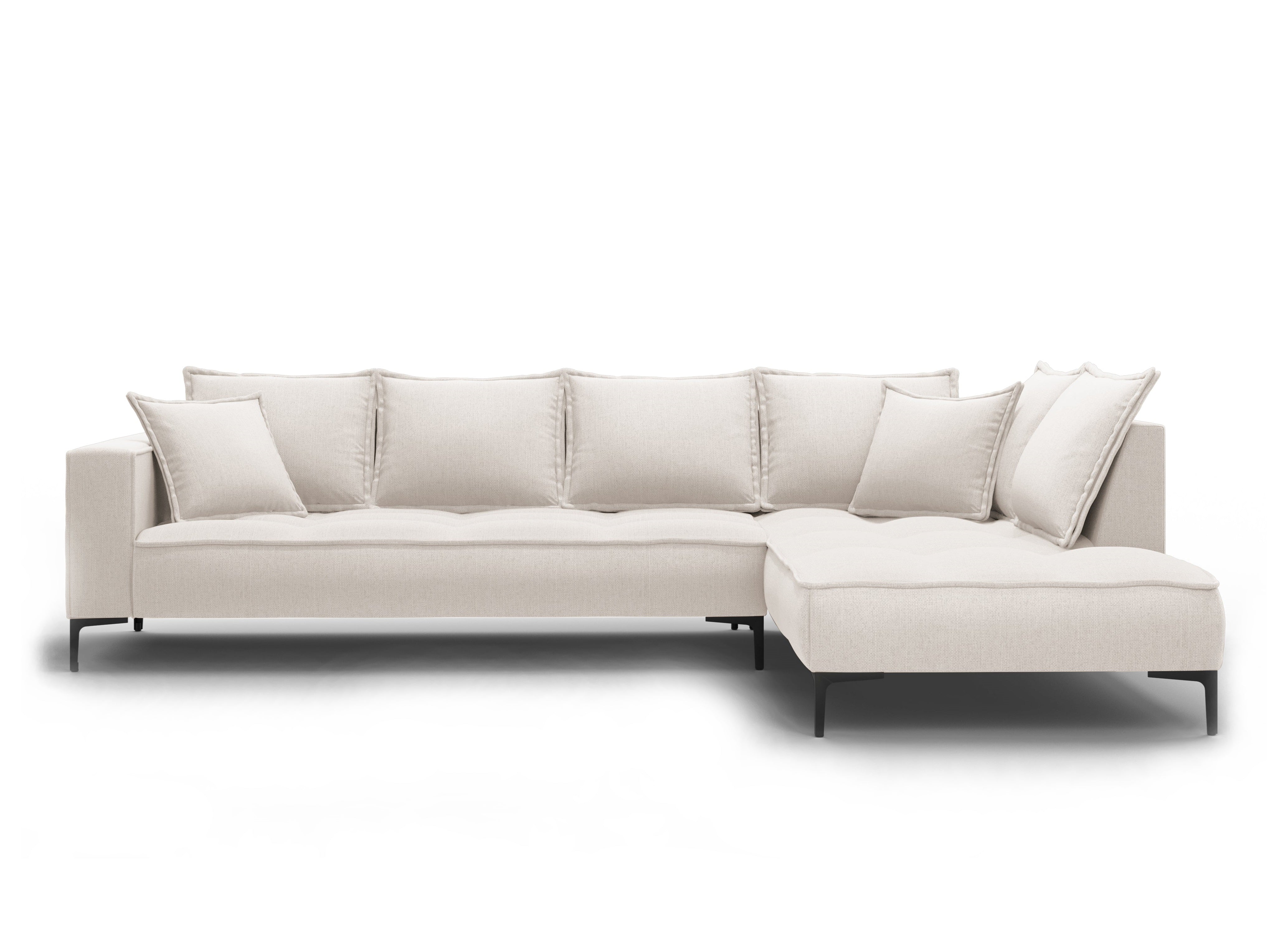Right corner sofa MARRAM light beige with black base