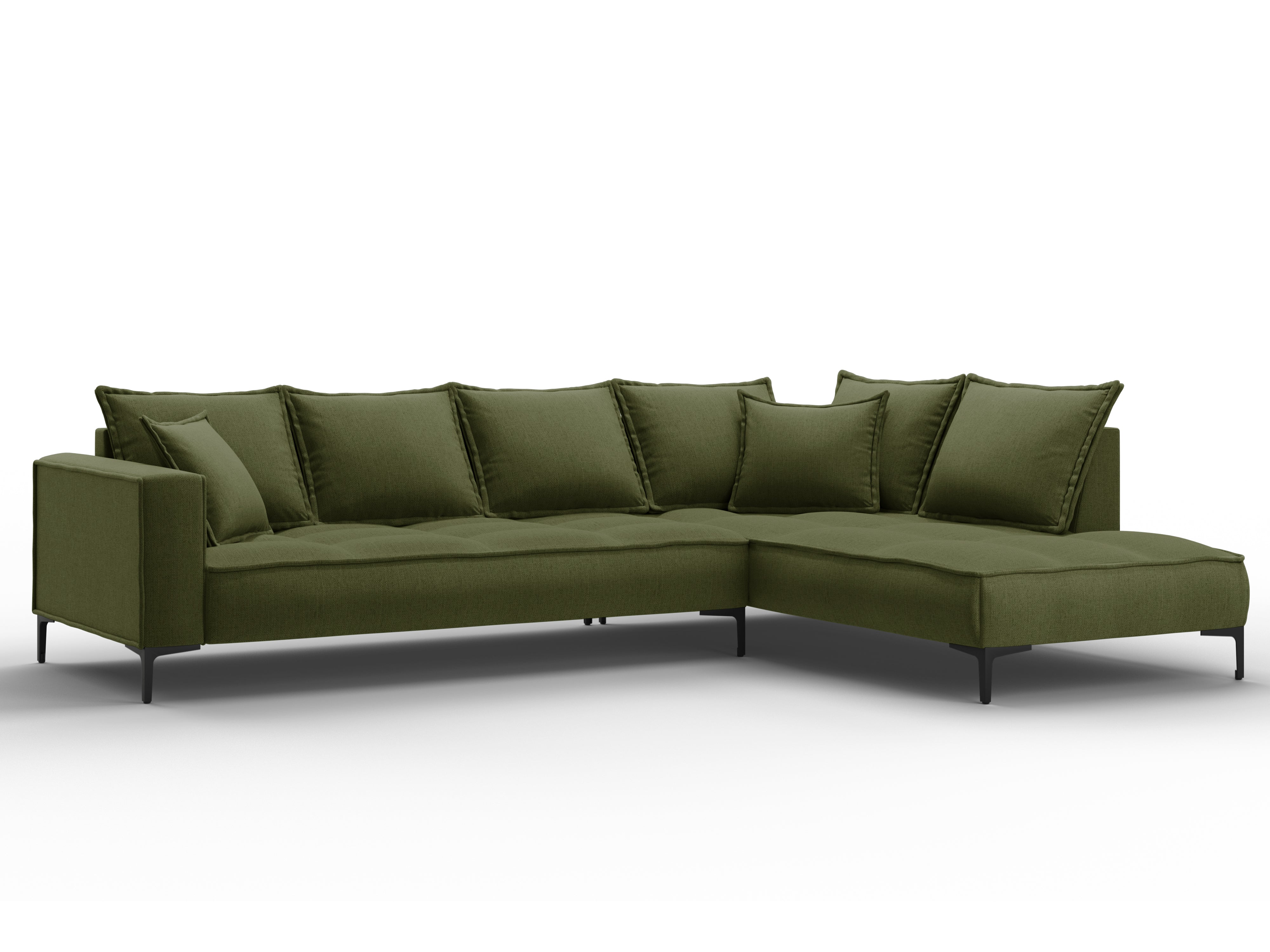 Right corner sofa MARRAM green with black base