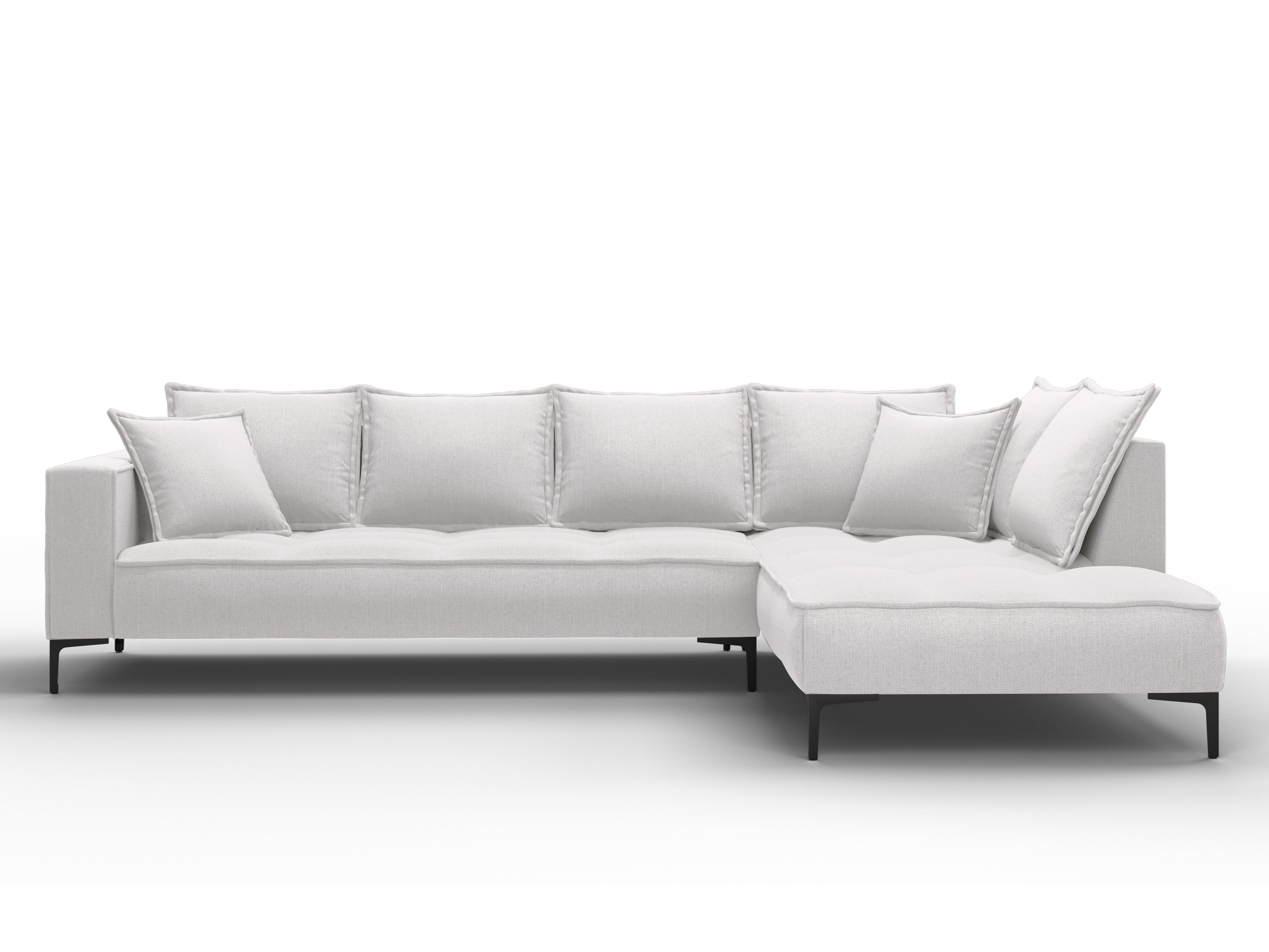Right corner sofa MARRAM light grey with black base