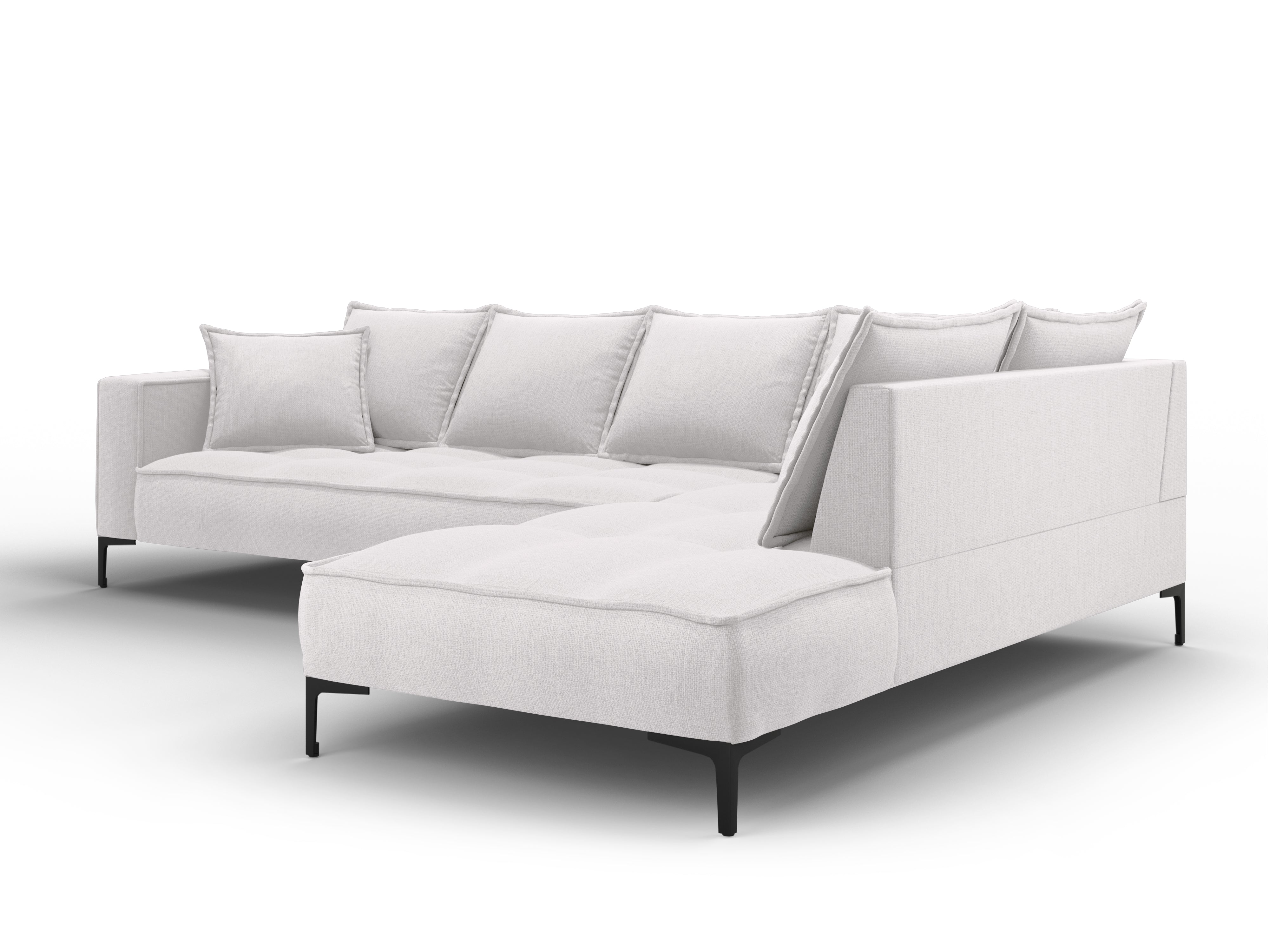 Right corner sofa MARRAM light grey with black base