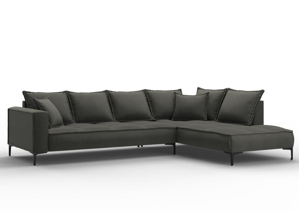 Right corner sofa MARRAM dark grey with black base