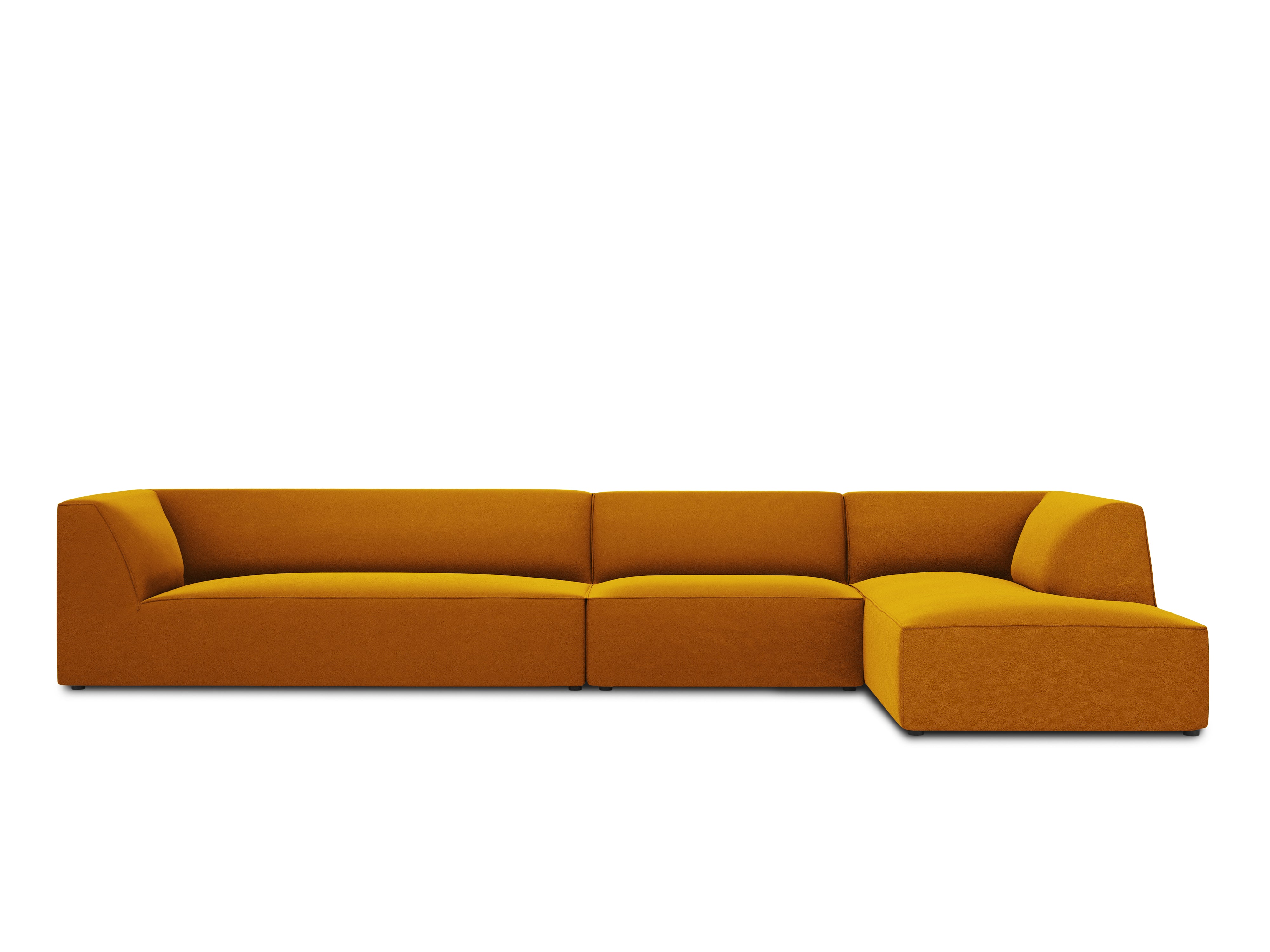 Velvet 5-seater corner sofa RUBY yellow