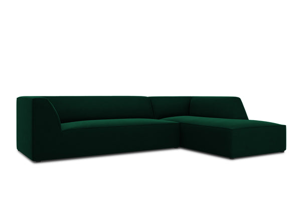 4 seater velvet corner sofa RUBY bottle green