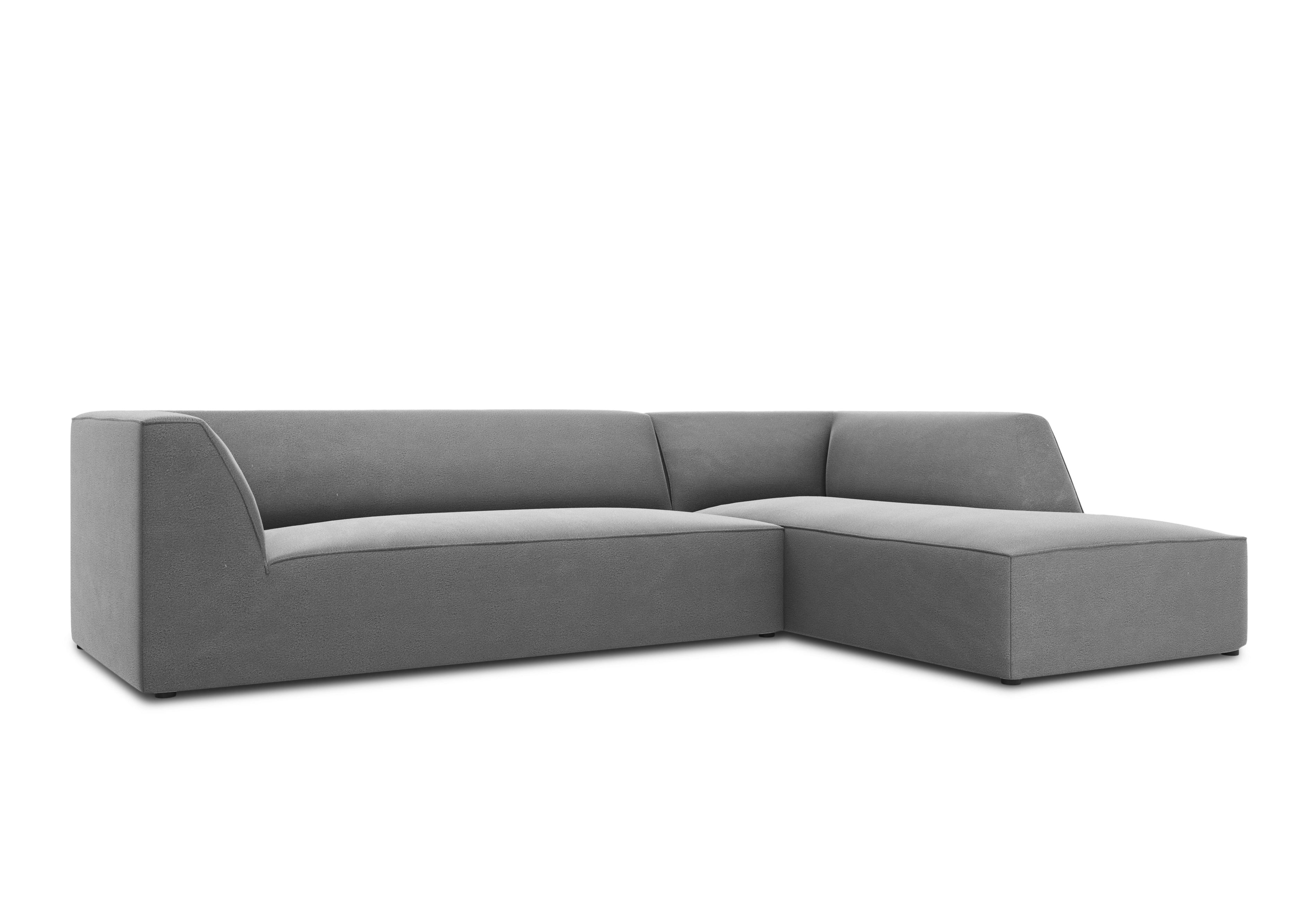 4 seater velvet corner sofa RUBY light grey