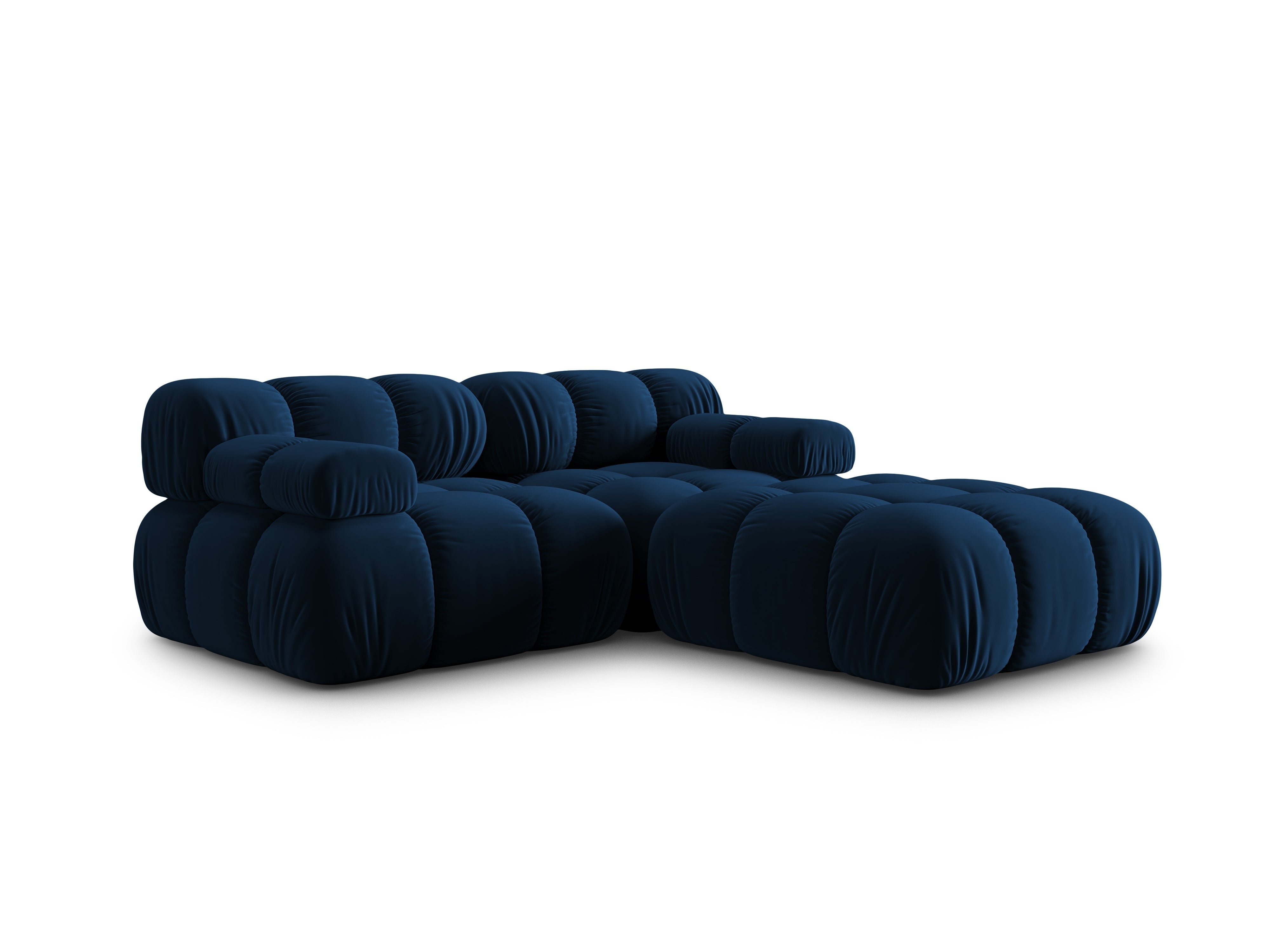 Modular 3 seater velvet corner sofa BELLIS royal blue, Micadoni, Eye on Design