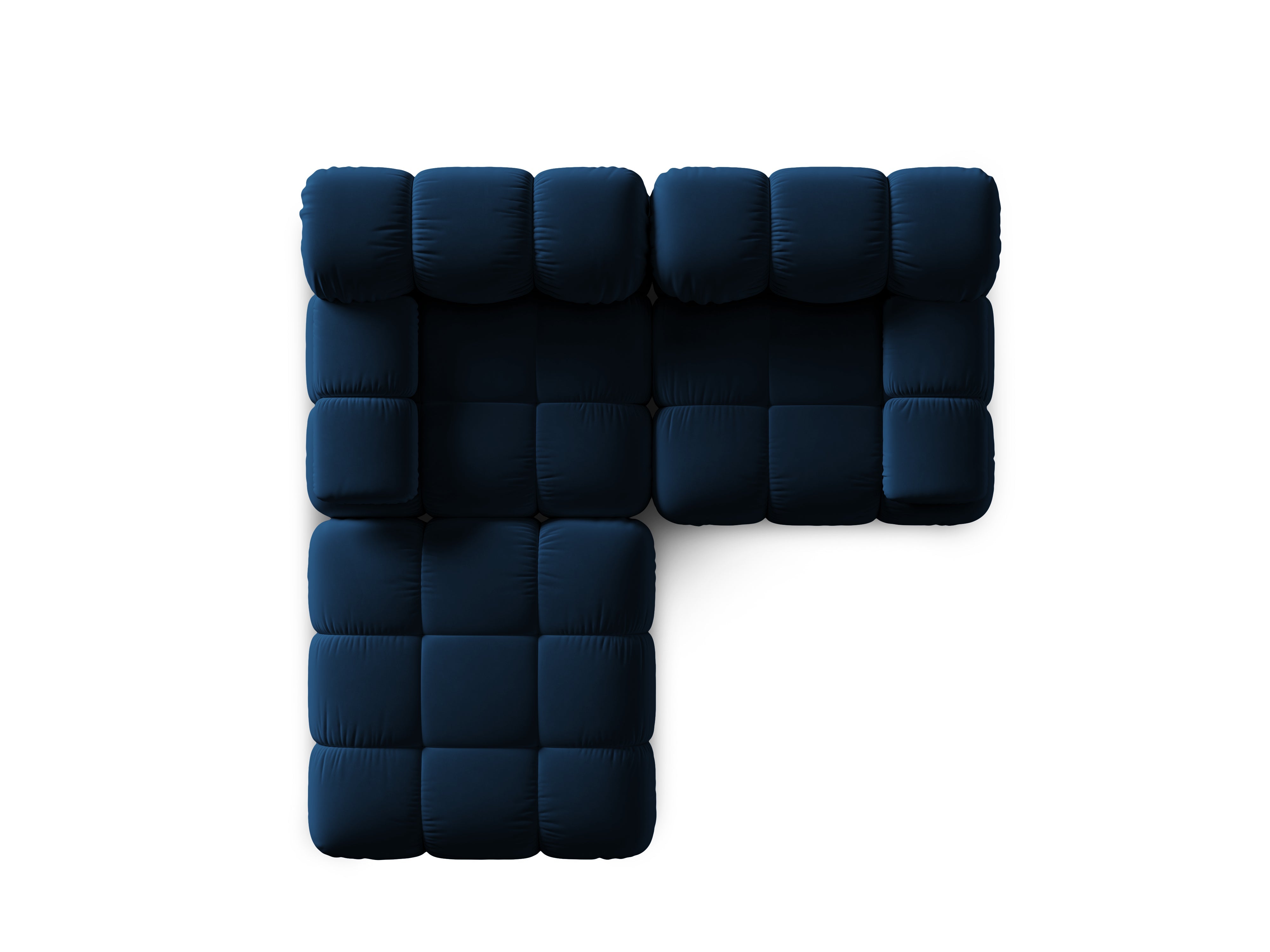 Velvet modular 3-seater corner BELLIS royal blue