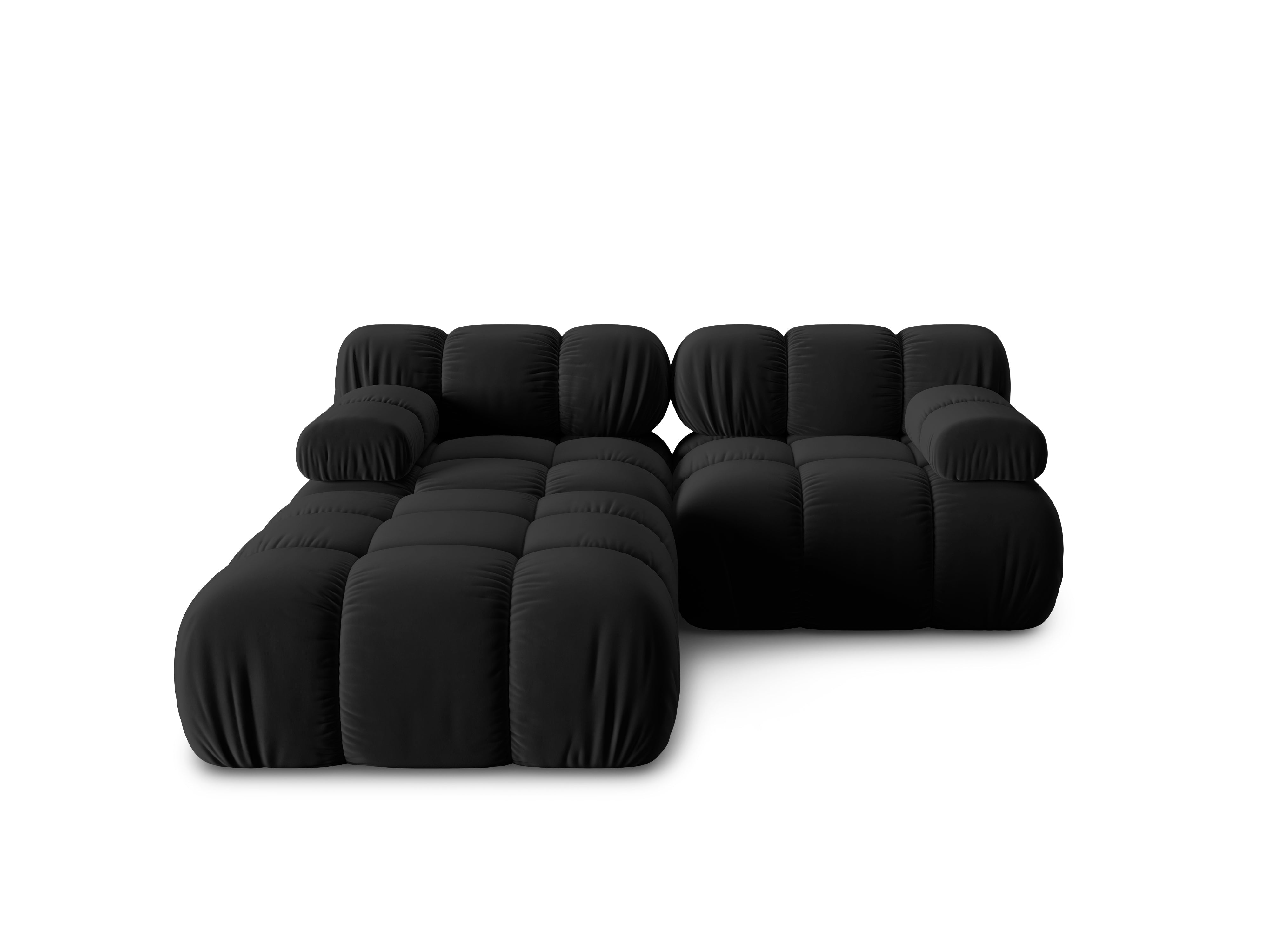 Velvet modular 3-seater corner BELLIS black