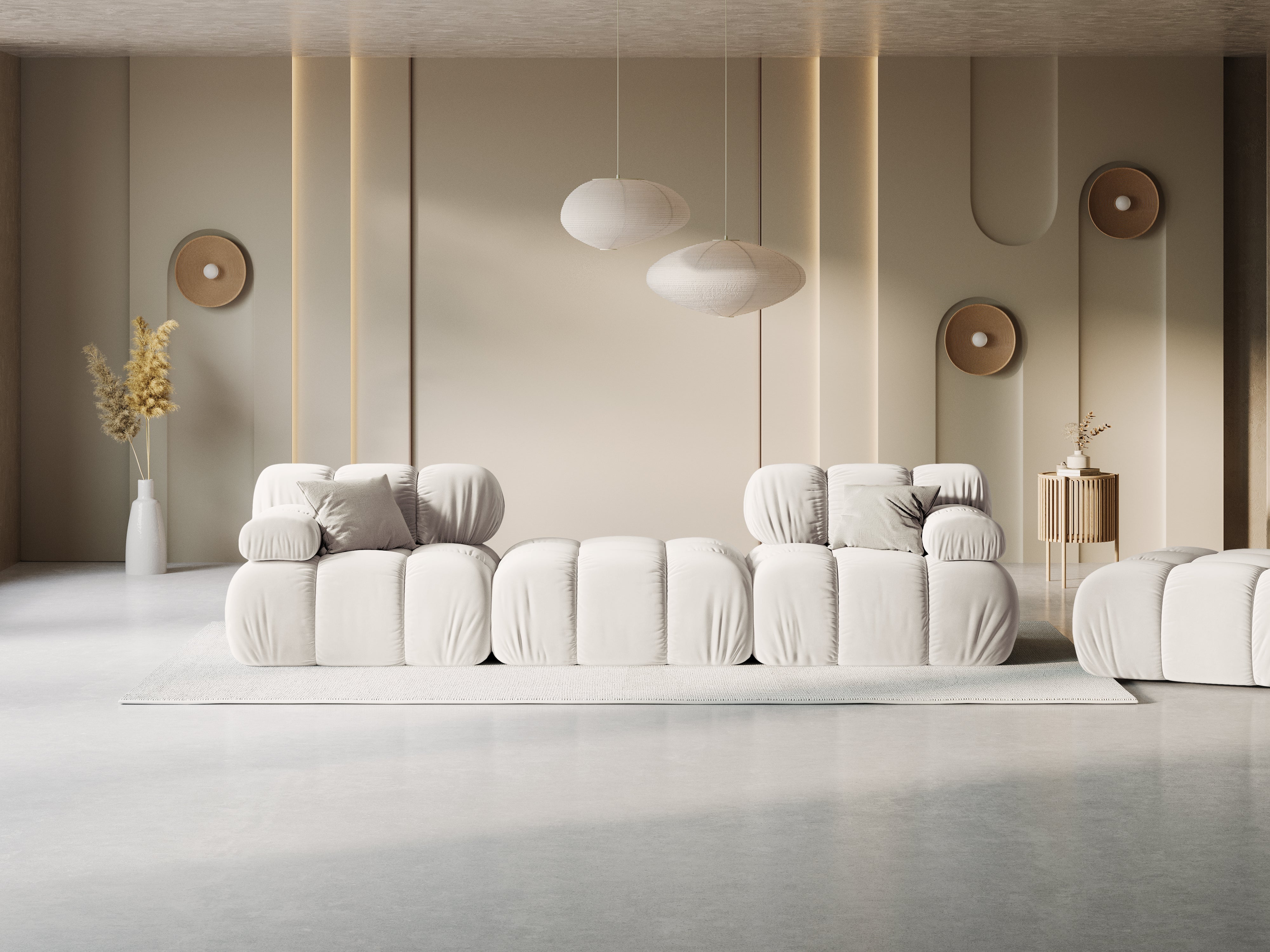 Velvet modular 3-seater corner BELLIS light beige
