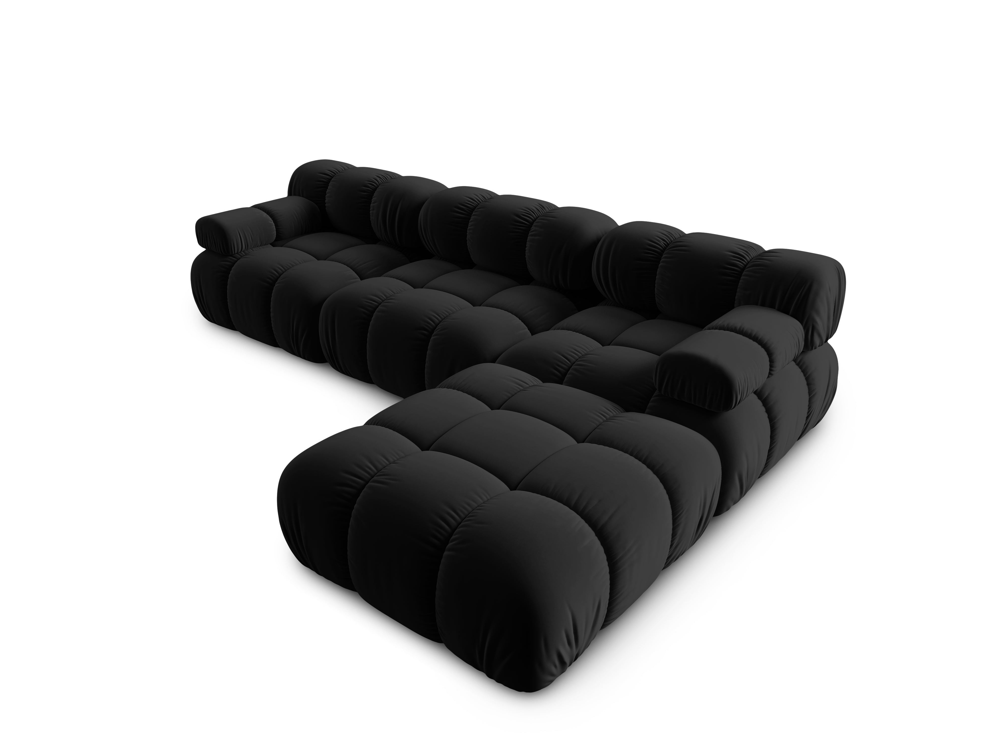 Velvet modular 4-seater corner BELLIS black