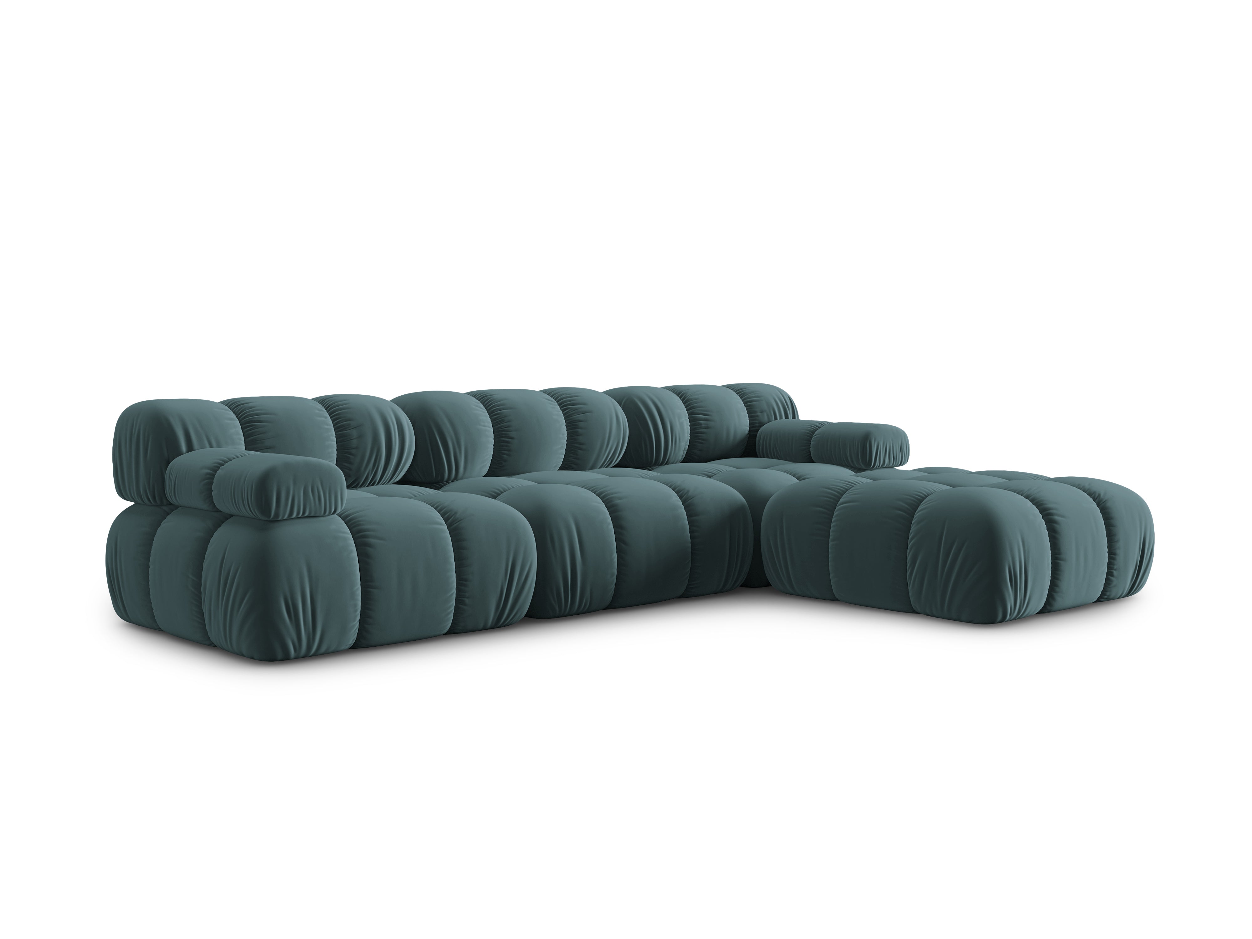 Modular 4-seater velvet corner sofa BELLIS petrol, Micadoni, Eye on Design