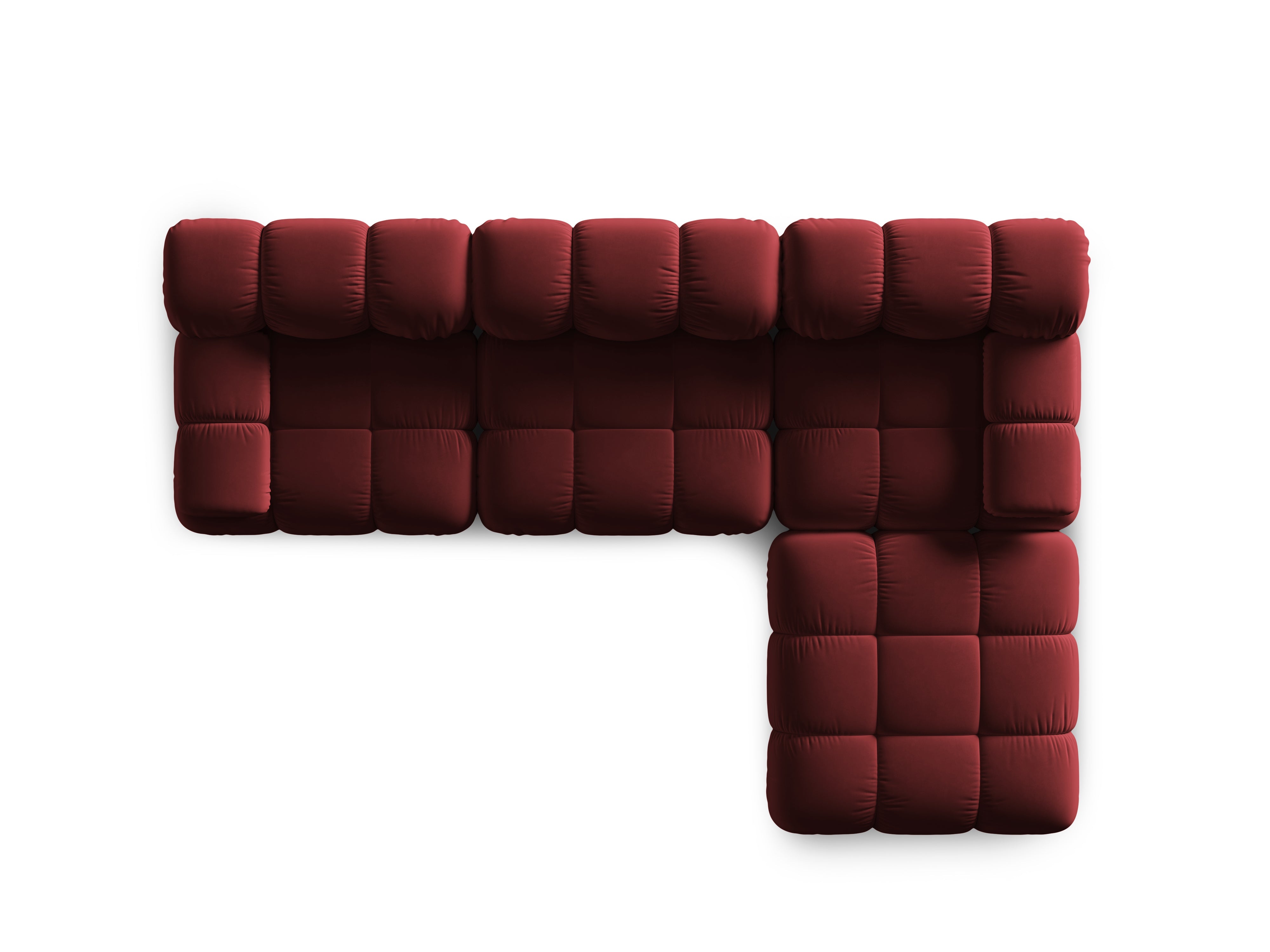 Velvet modular 4-seater corner BELLIS ruby