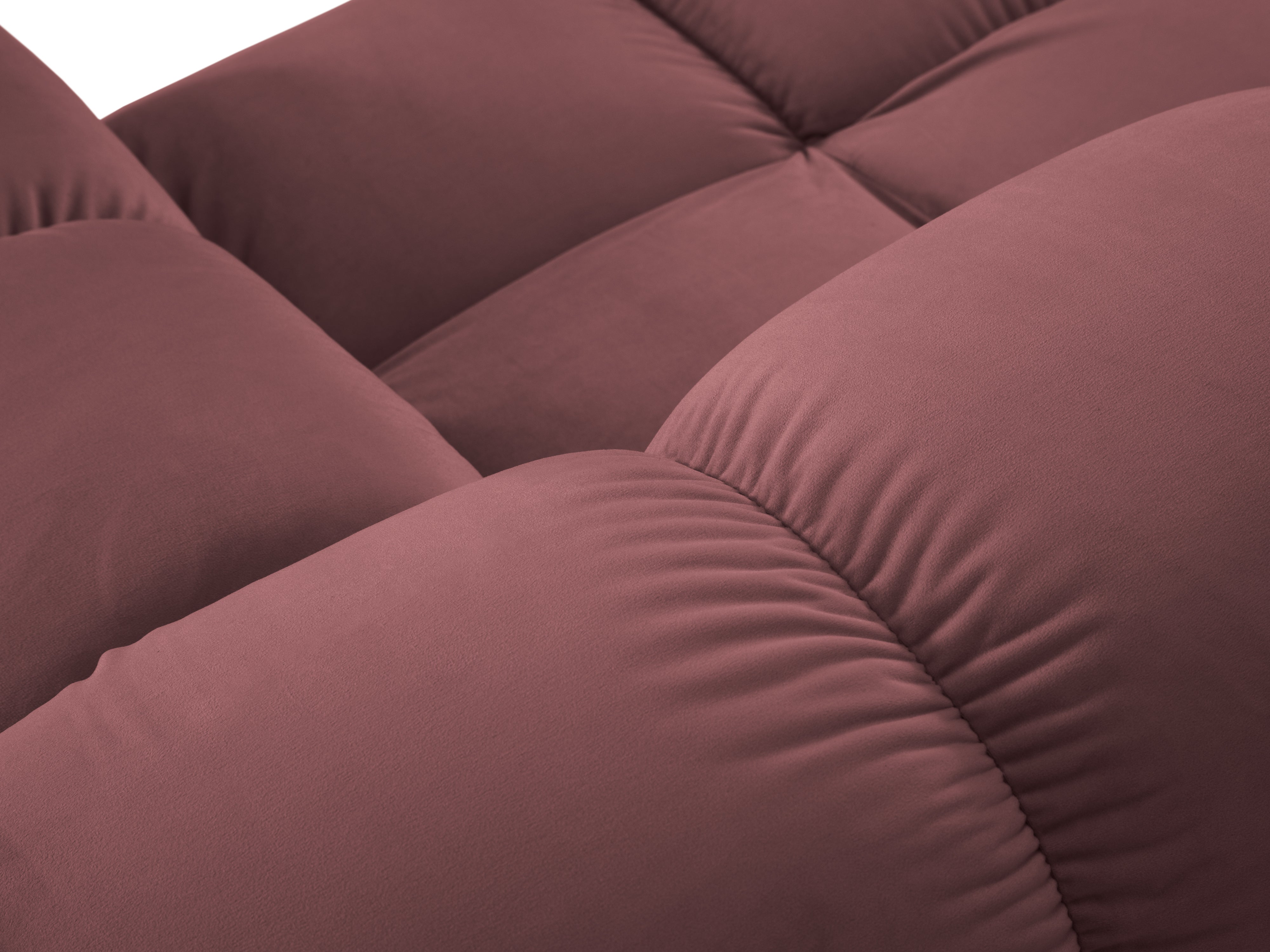 Velvet modular 4-seater sofa left BELLIS pink