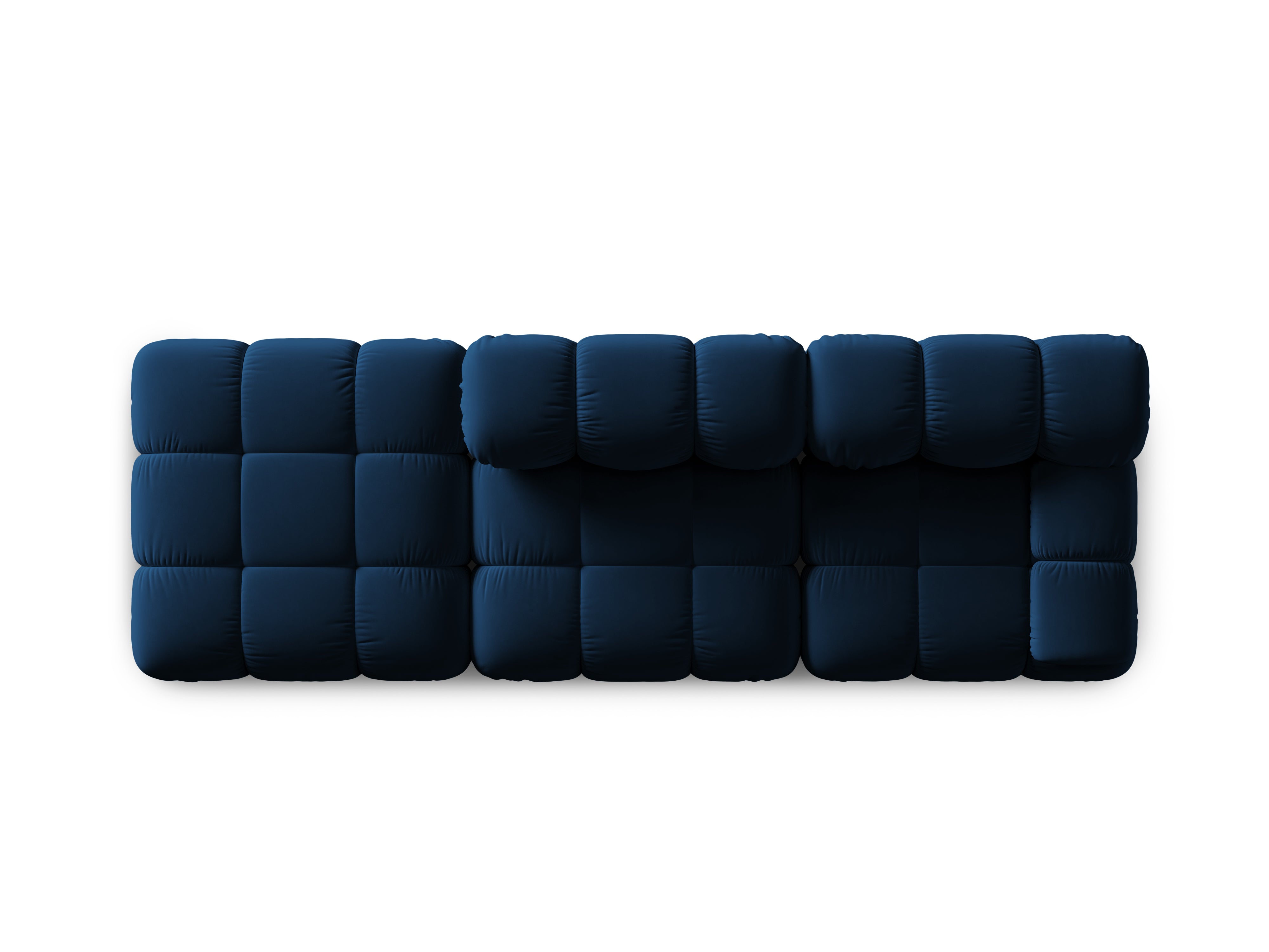 Velvet modular 4-seater sofa left BELLIS royal blue