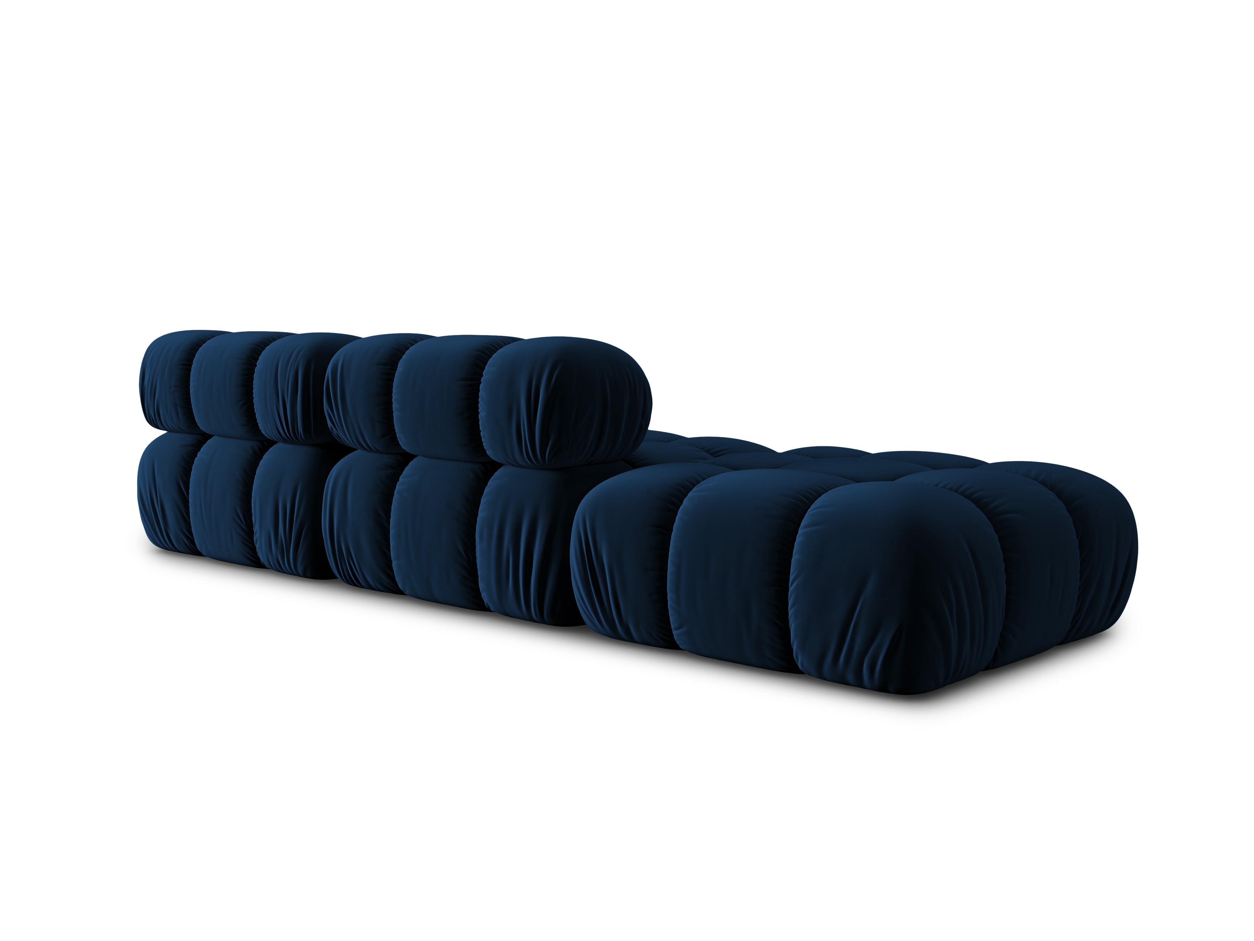 Velvet modular 4-seater sofa left BELLIS royal blue