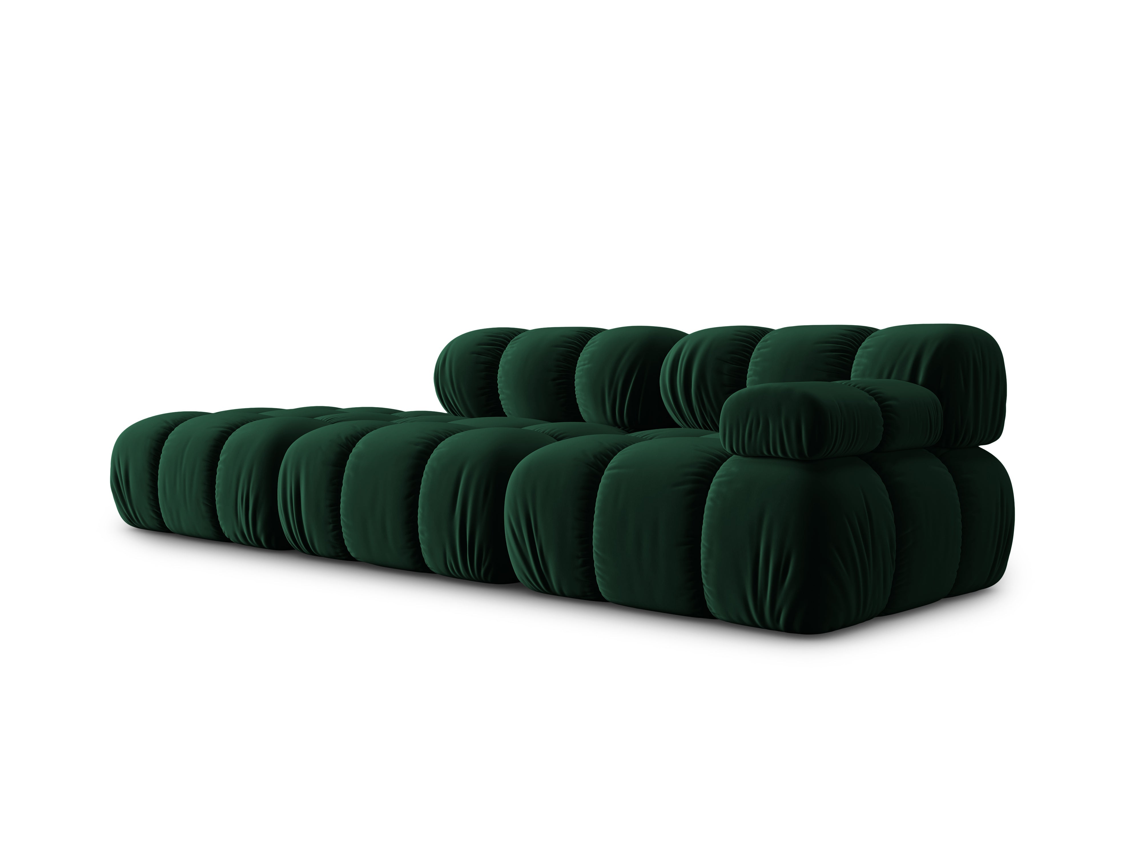 Velvet Left Modular Sofa, "Bellis", 4 Seats, Bottle Green, 282x94x63
Made in Europe, Micadoni, Eye on Design