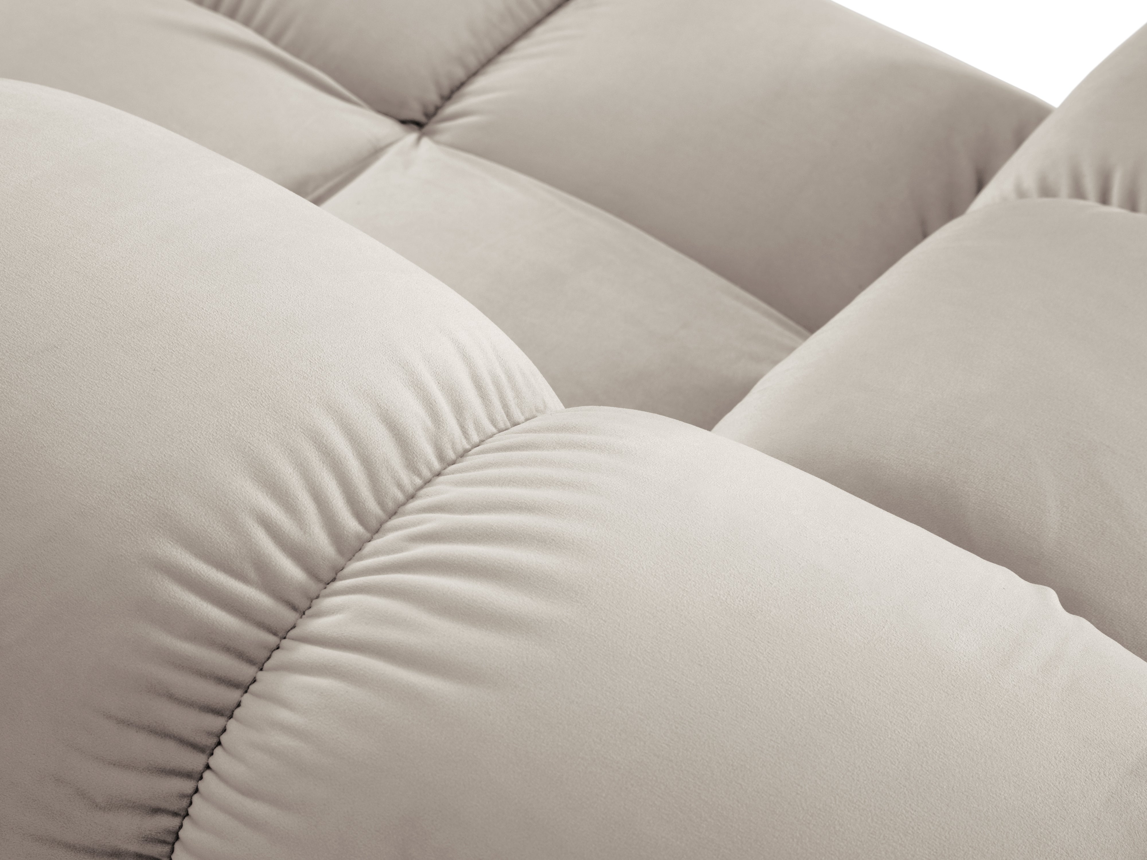 Velvet modular 4-seater sofa right BELLIS light beige