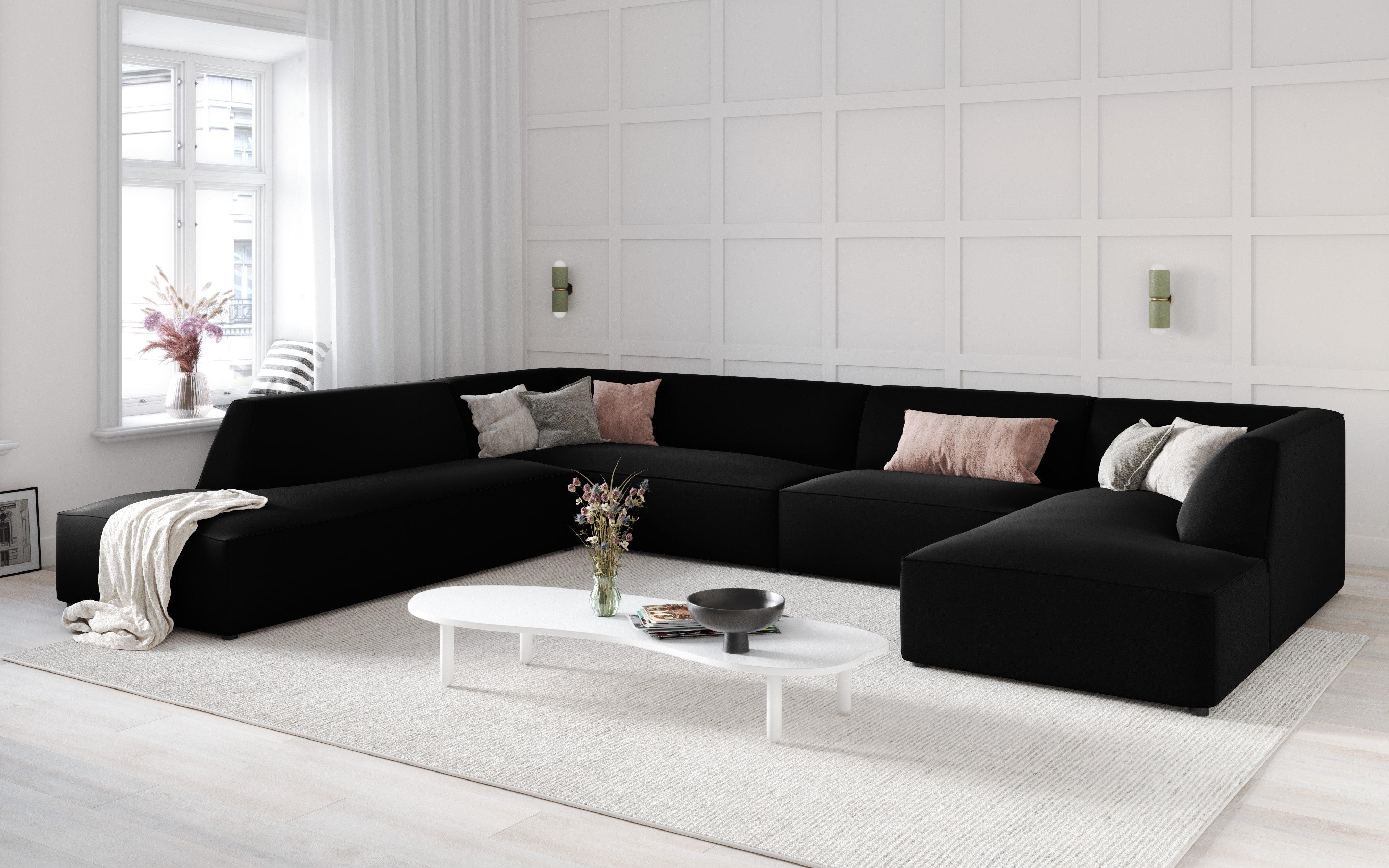 Black corner for a minimalist interior
