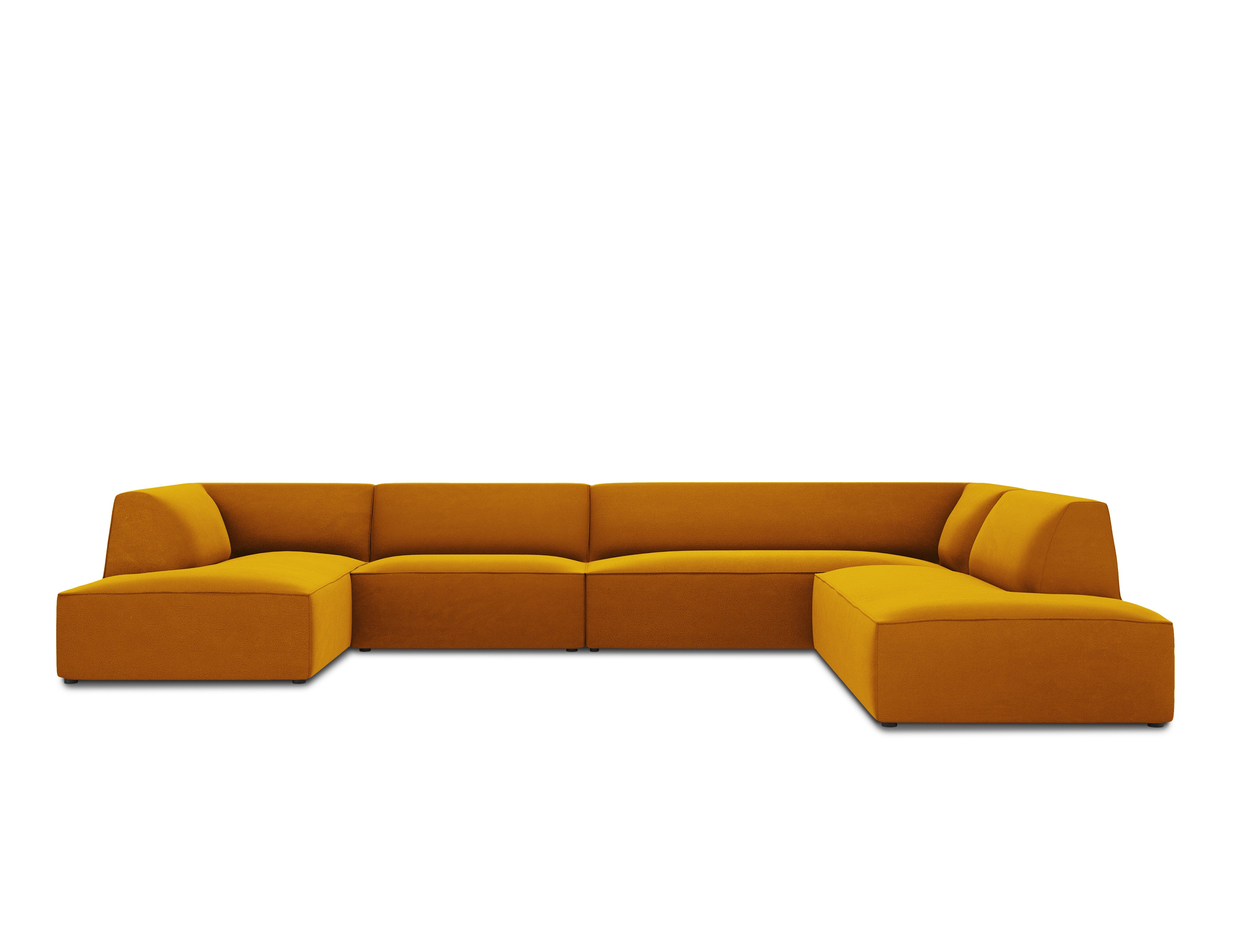 U-shaped corner sofa velvet right RUBY yellow